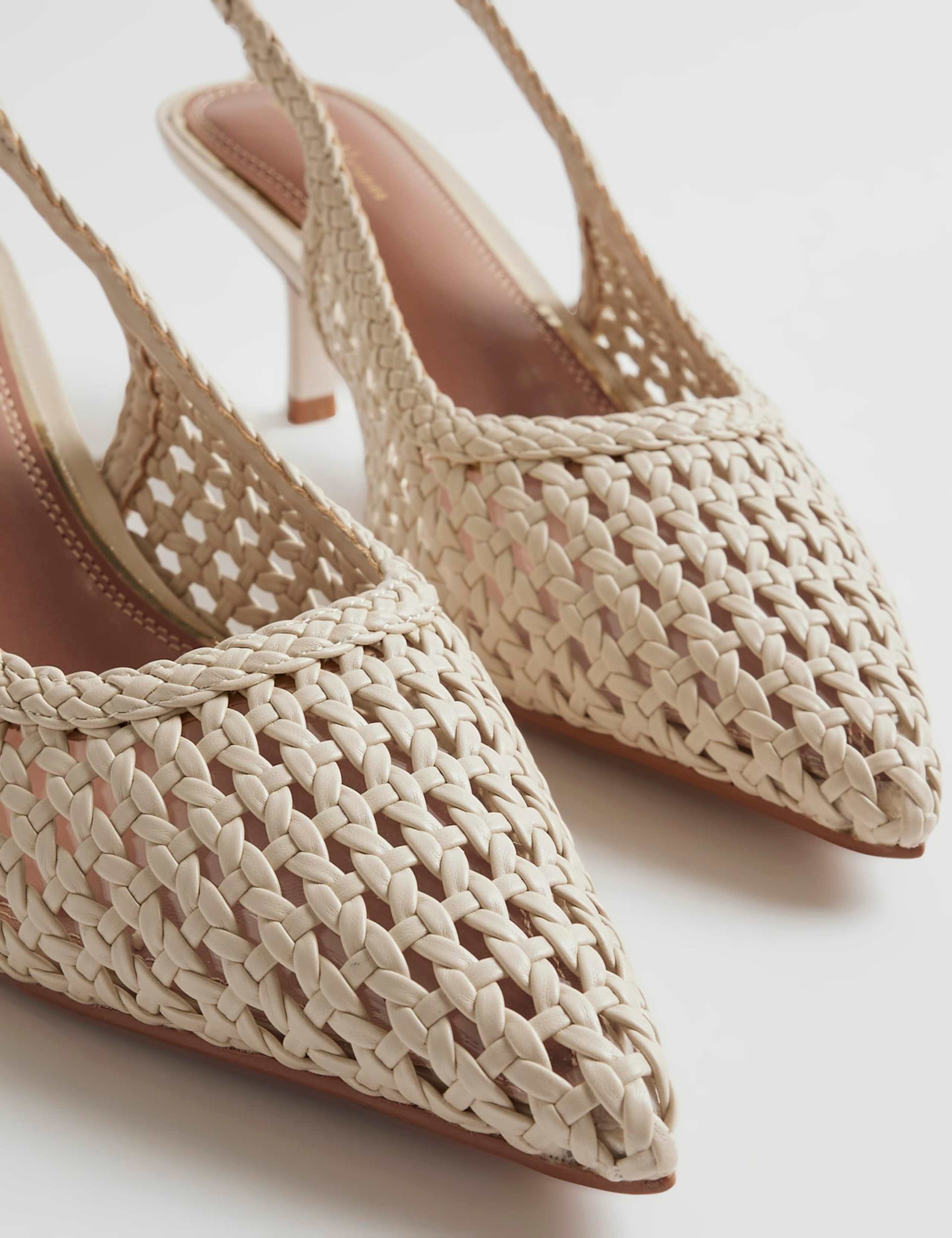 Woven Slingback Pointed Court Heels 4 of 4