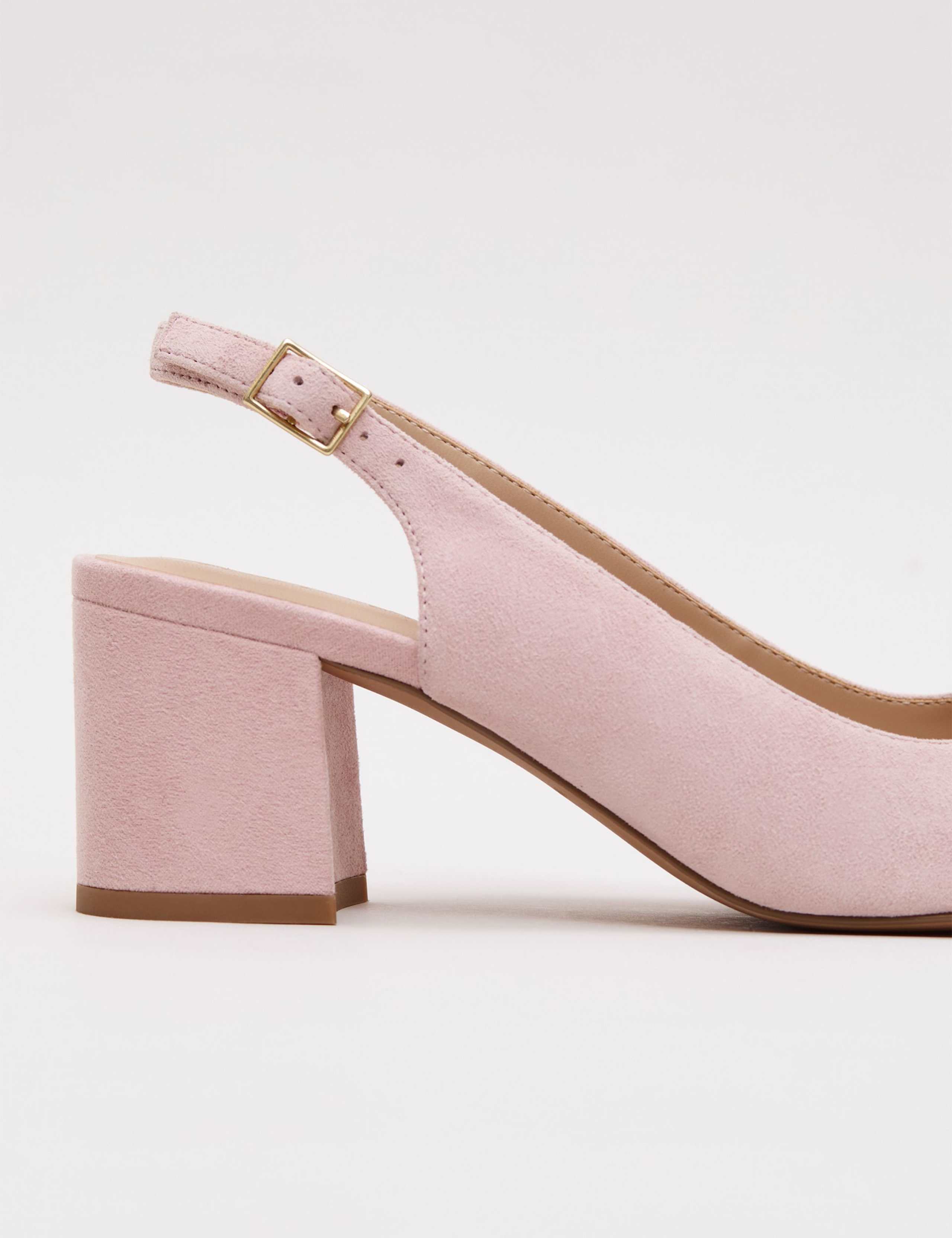 Suede Sparkle Block Heel Slingback Shoes 2 of 9