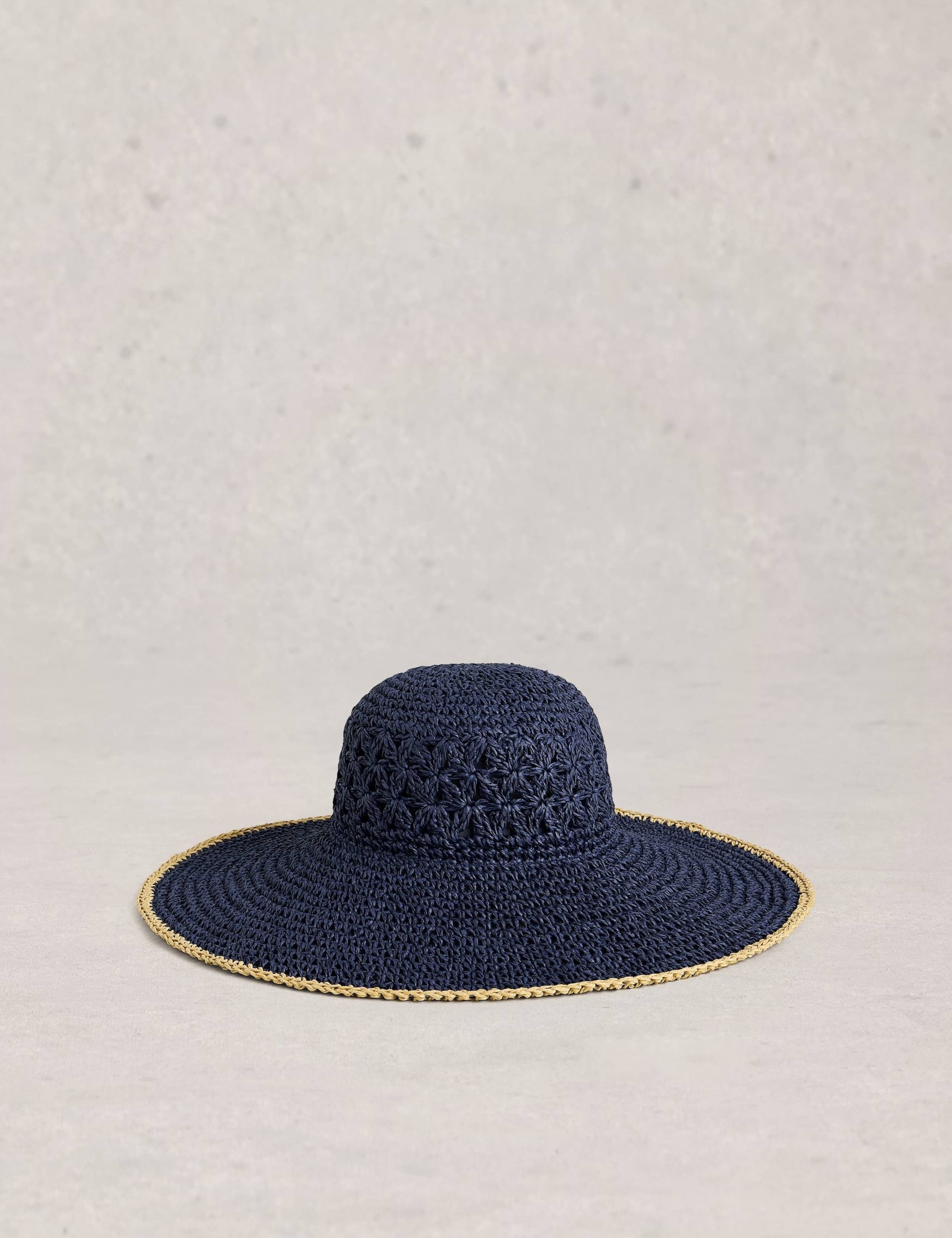 Wide Brim Crochet Hat 1 of 2