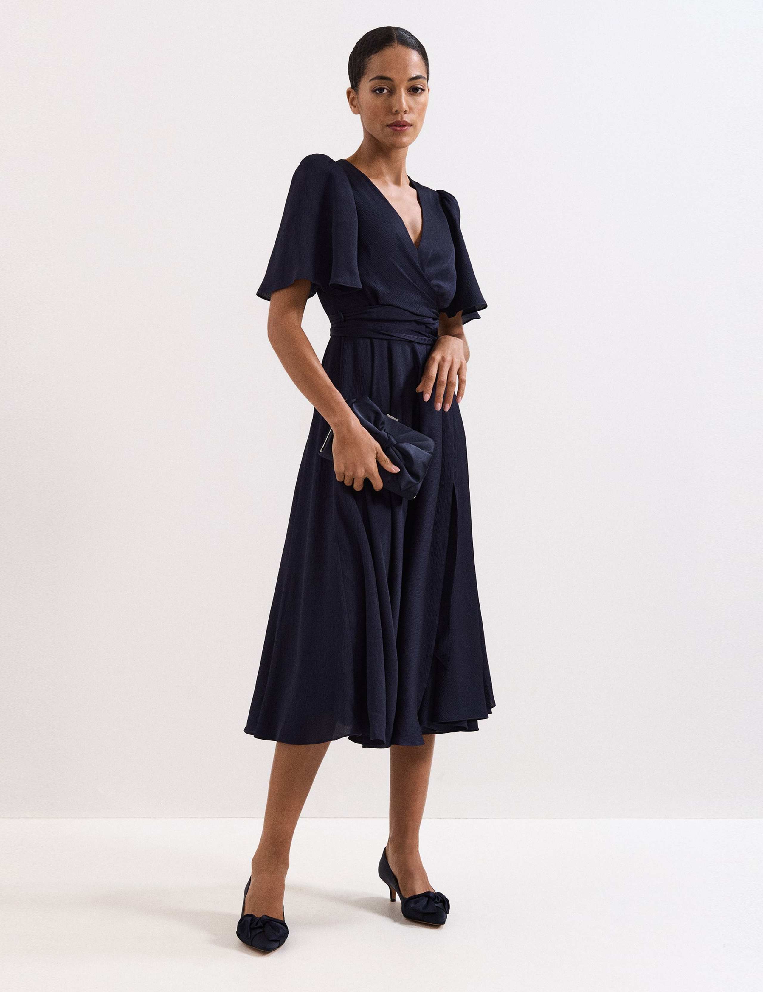 Satin Knot Front Kitten Heel Shoes 3 of 9