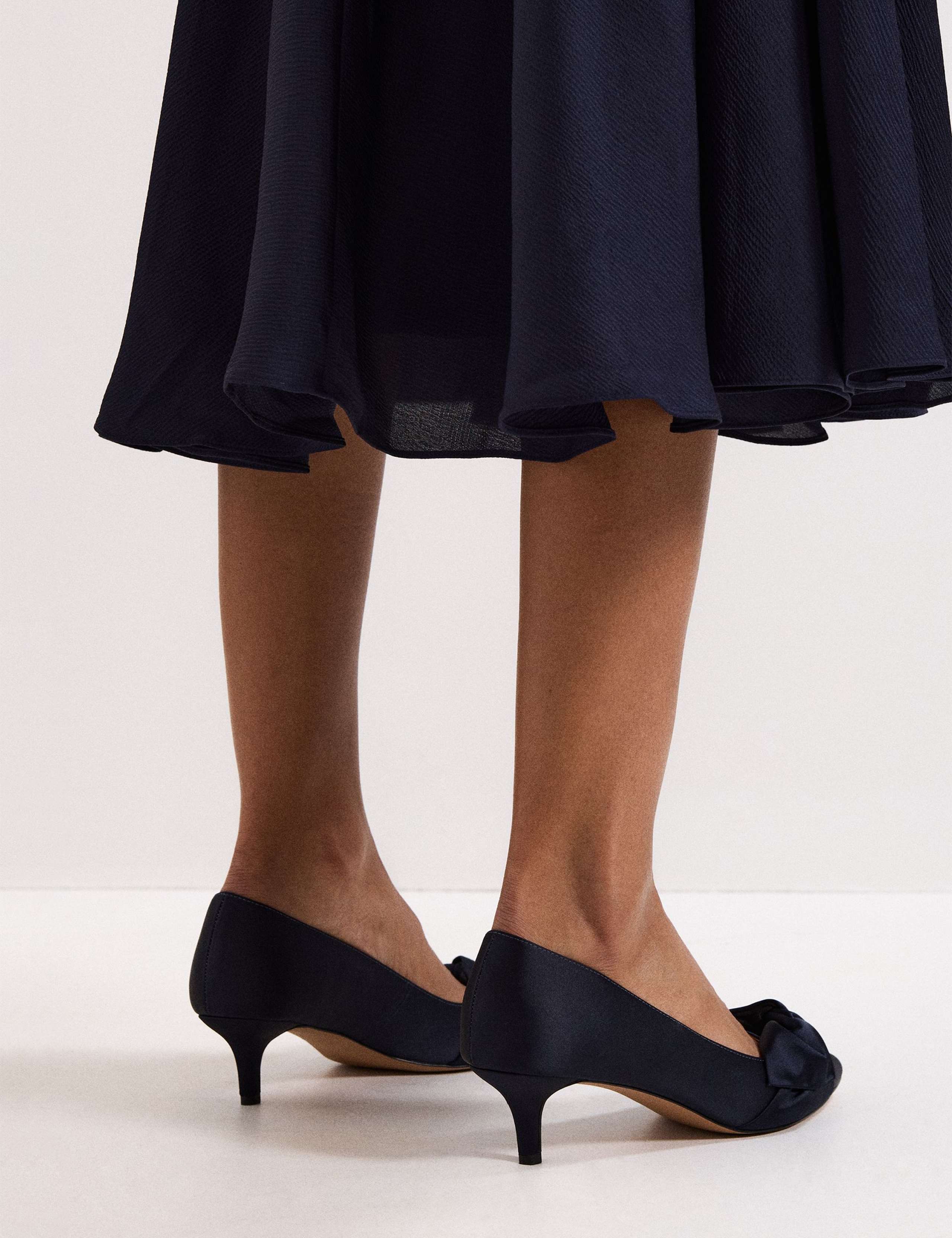 Satin Knot Front Kitten Heel Shoes 4 of 9