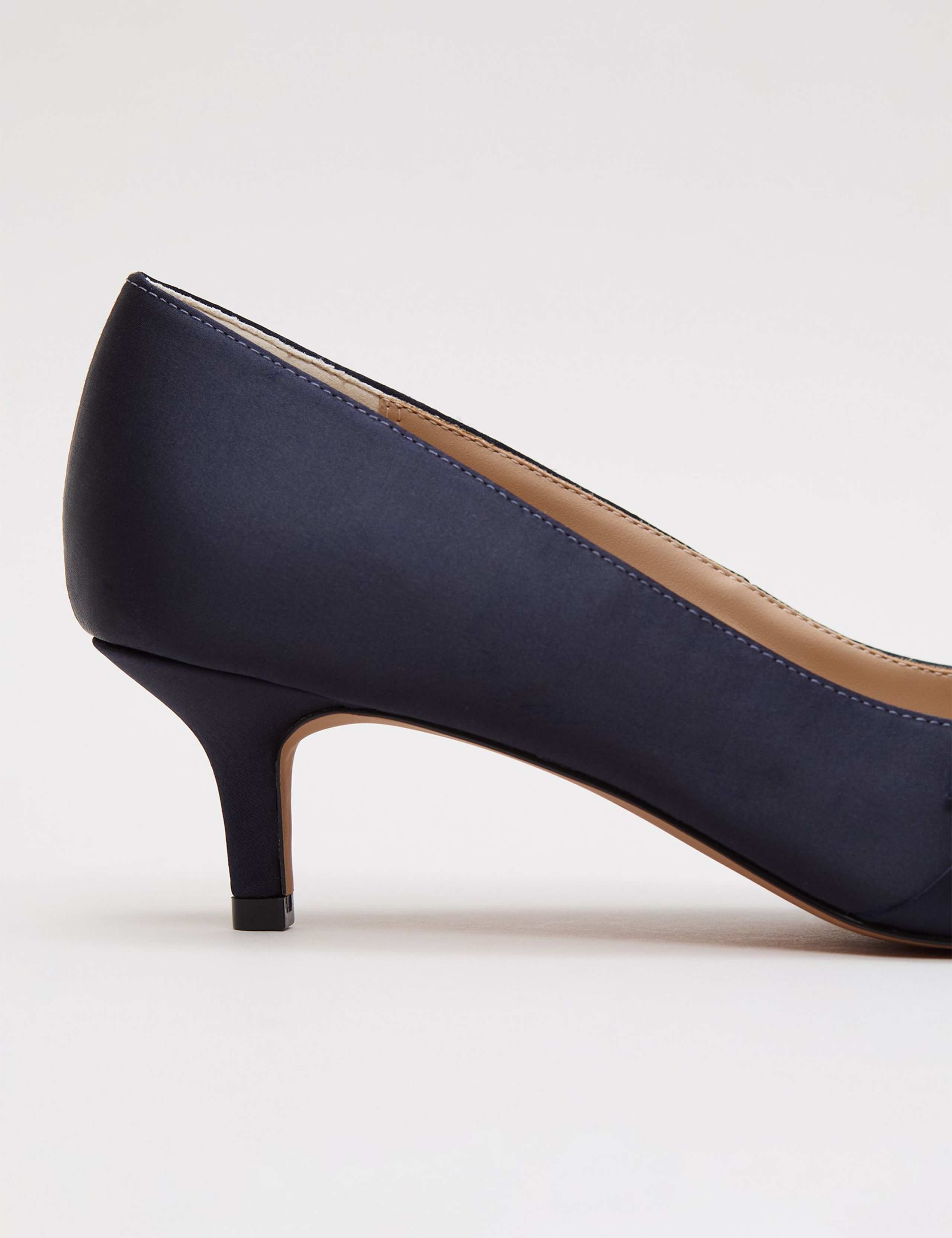 Satin Knot Front Kitten Heel Shoes 6 of 9