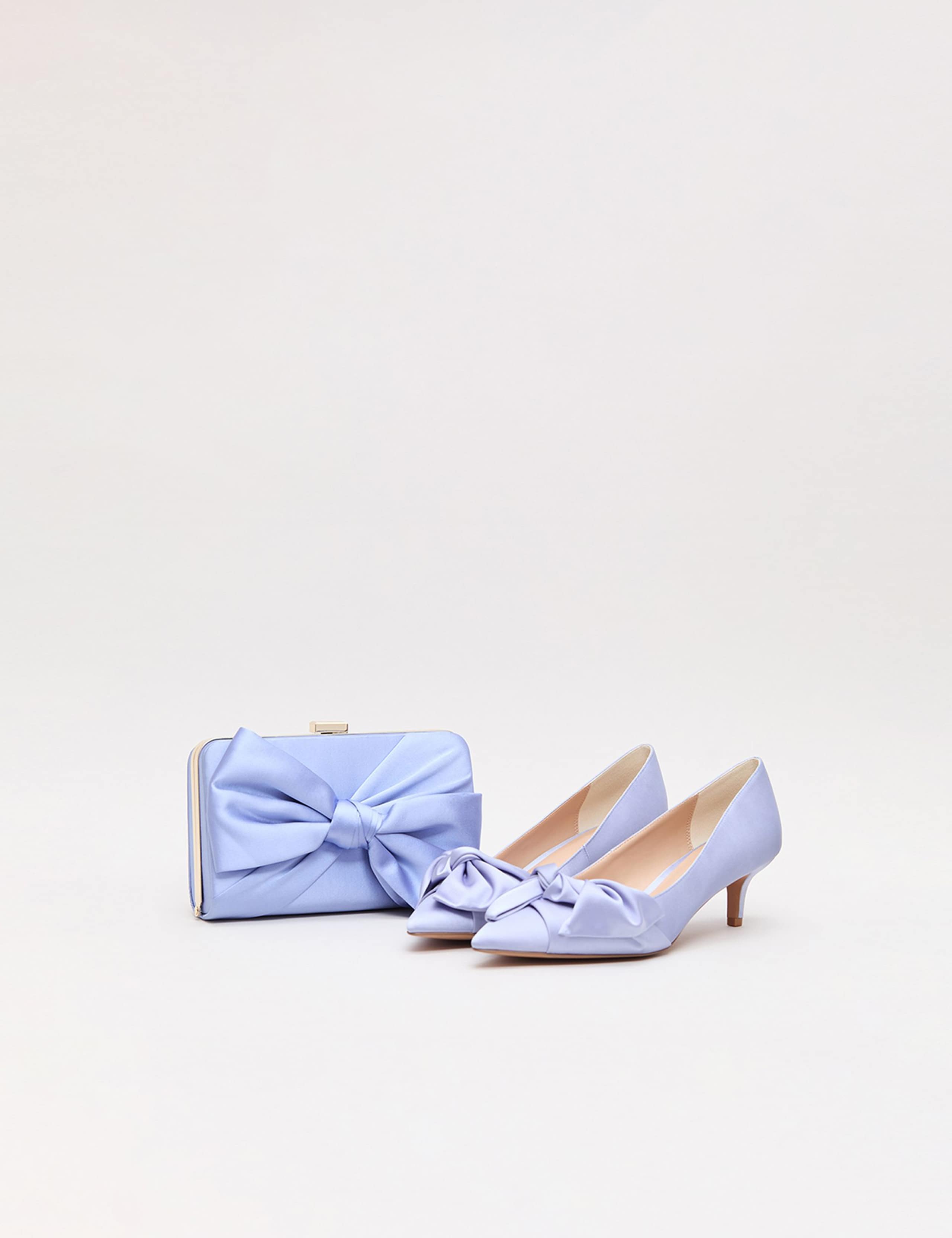 Satin Knot Front Kitten Heel Shoes 3 of 9