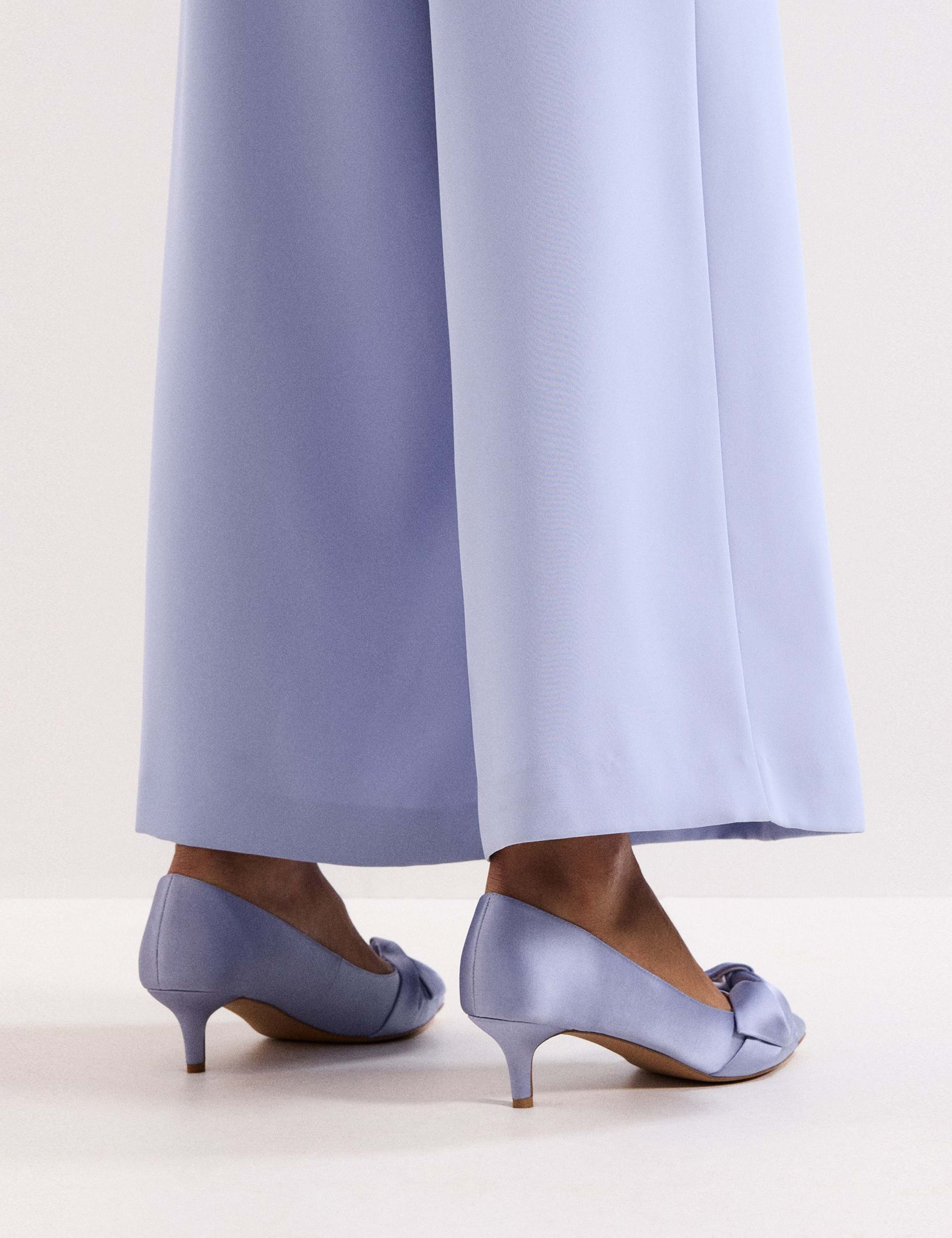 Satin Knot Front Kitten Heel Shoes 6 of 9