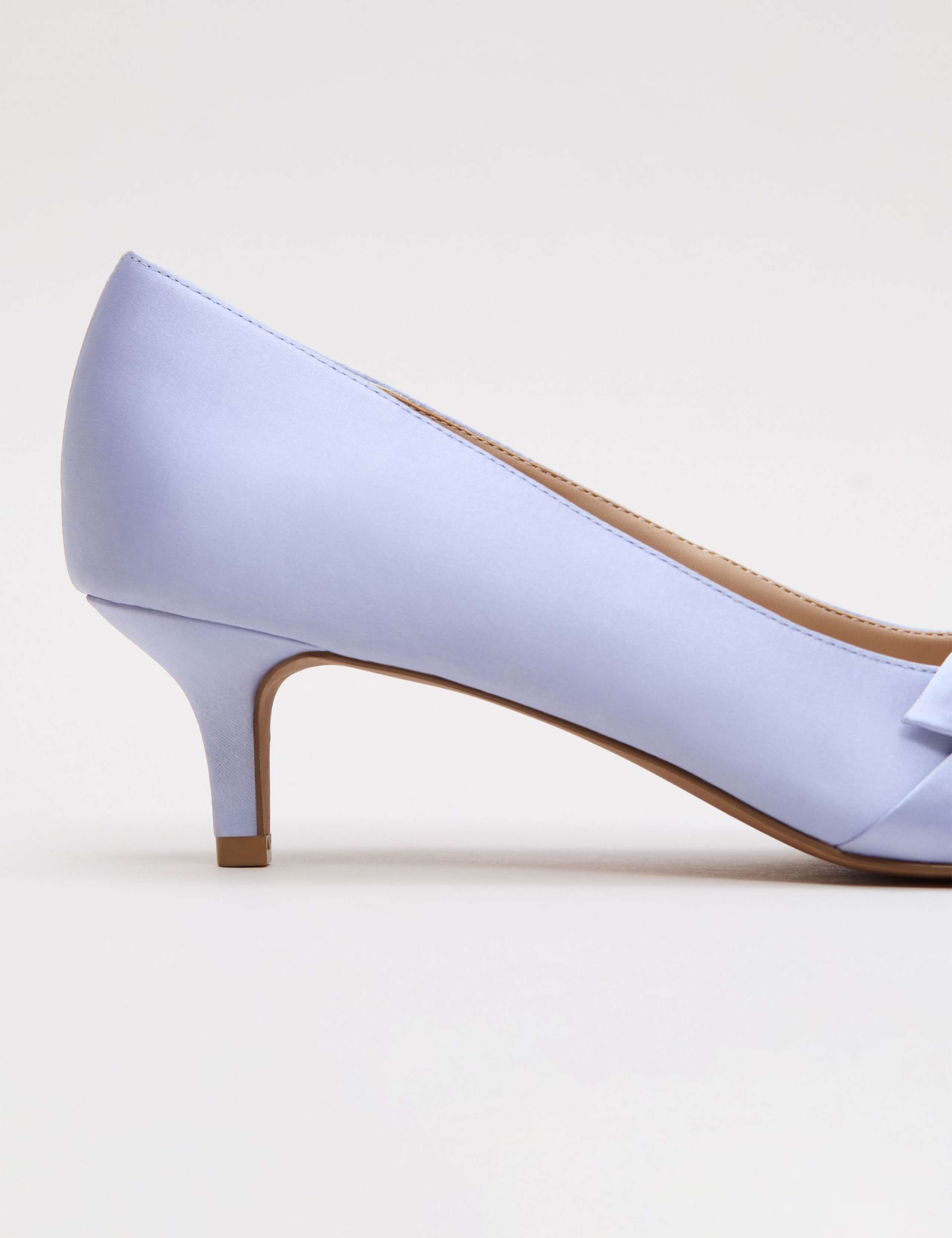 Satin Knot Front Kitten Heel Shoes 9 of 9