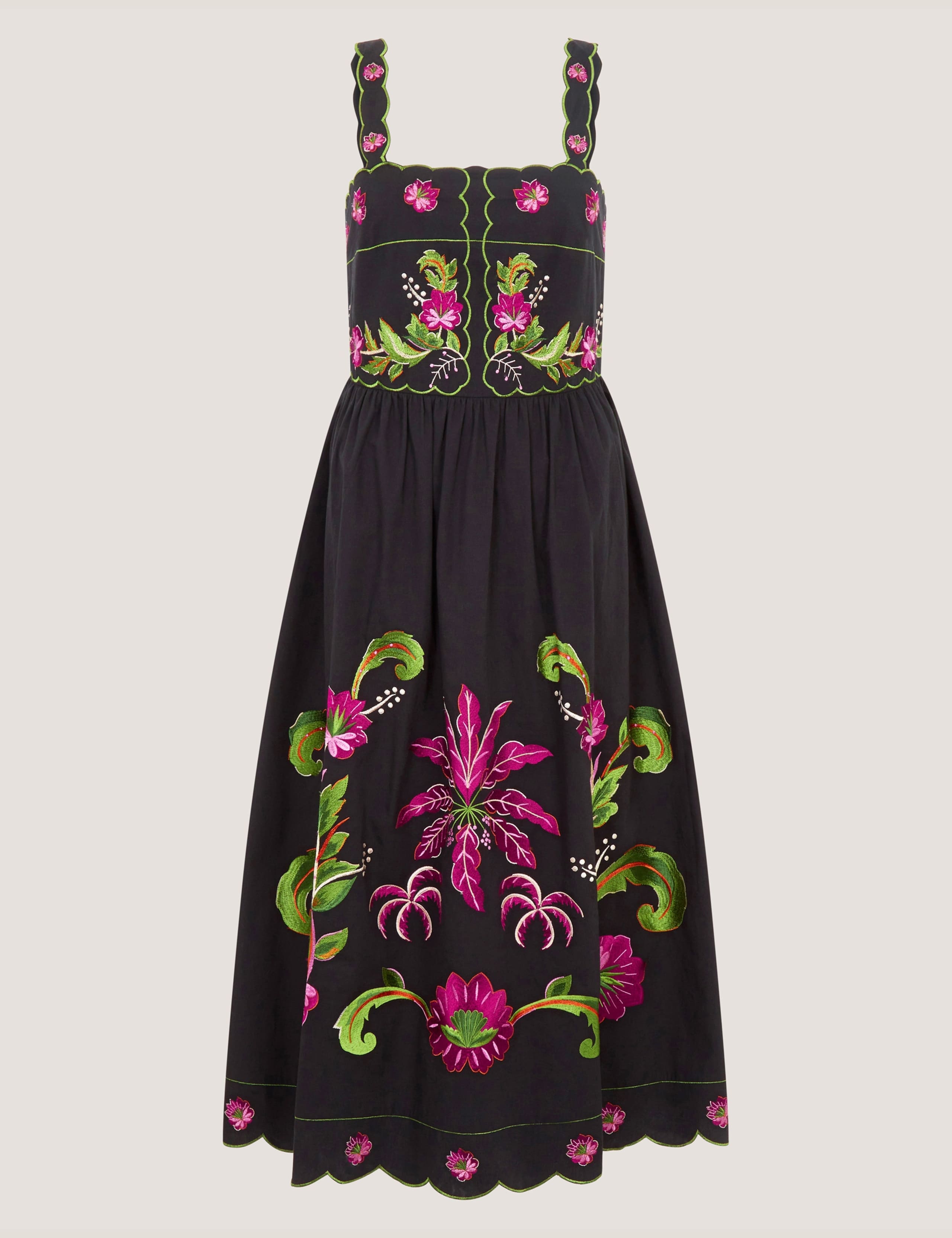 Pure Cotton Floral Embroidered Midi Dress 2 of 5