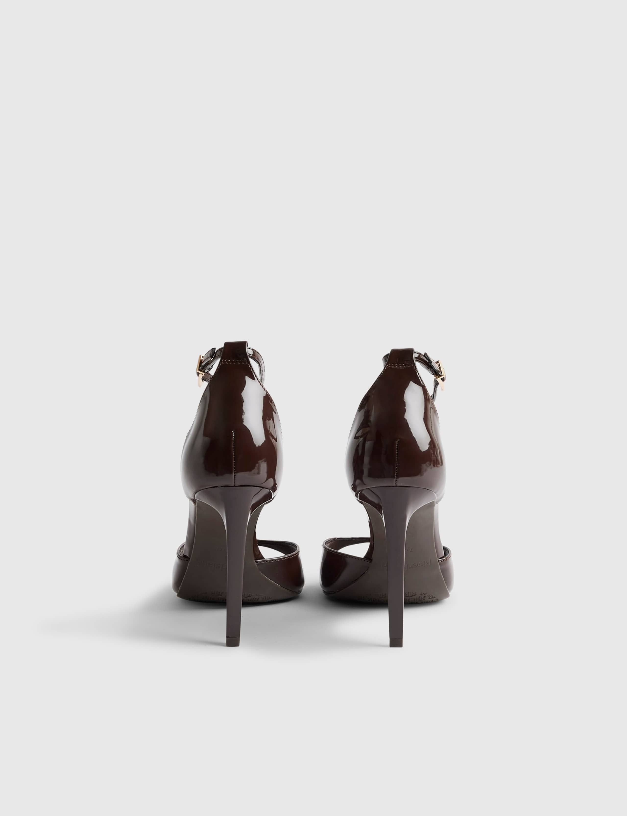 Patent Closed Back Open Toe Stiletto Heels 4 of 5