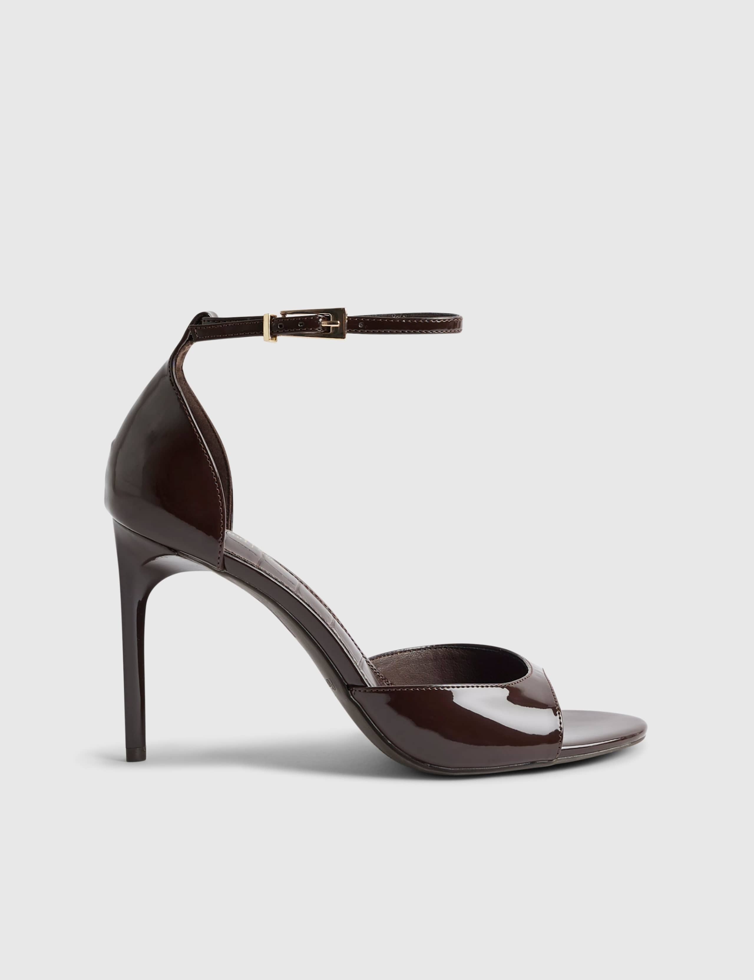 Patent Closed Back Open Toe Stiletto Heels 5 of 5