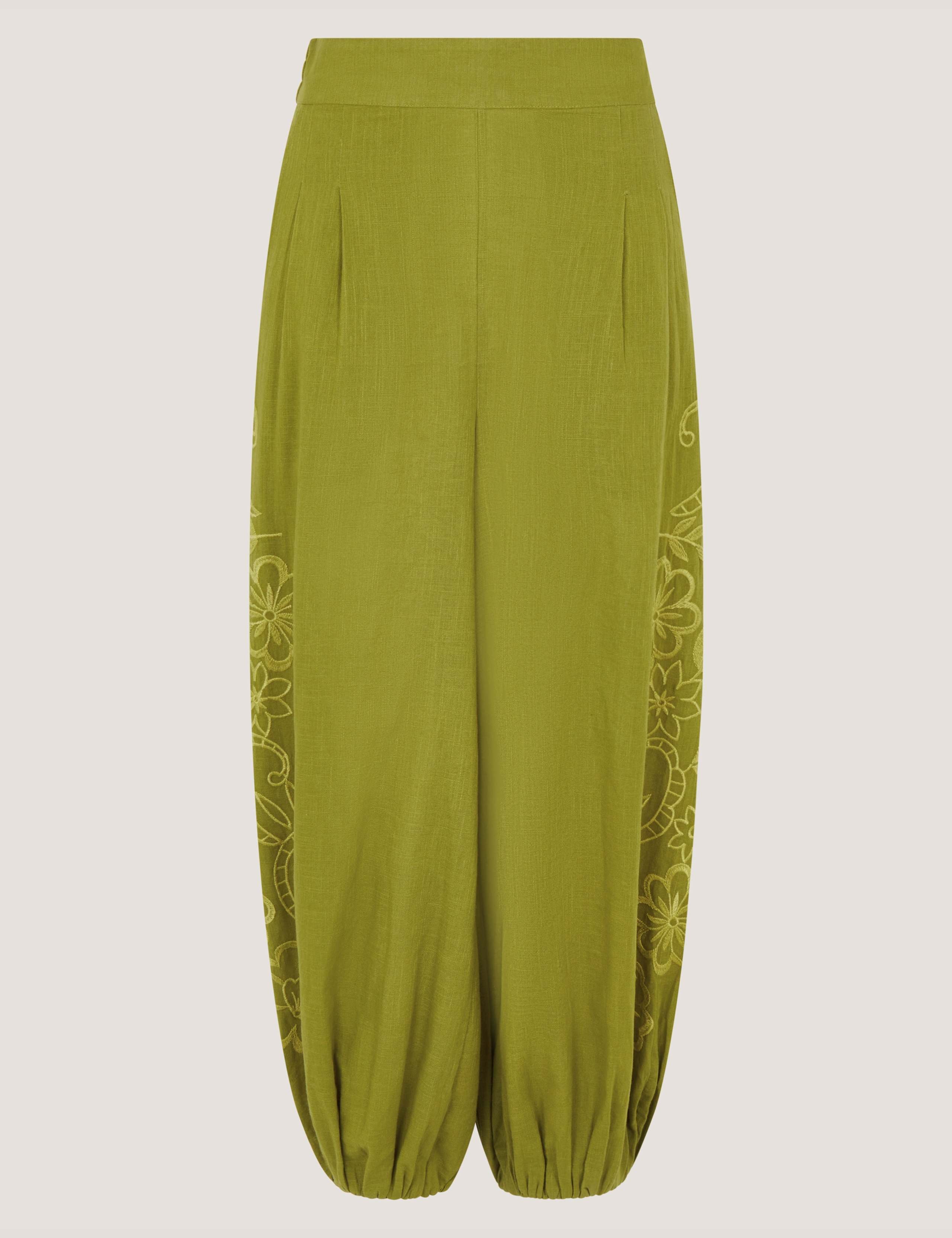 Pure Cotton Embroidered Cuffed Trousers 2 of 5