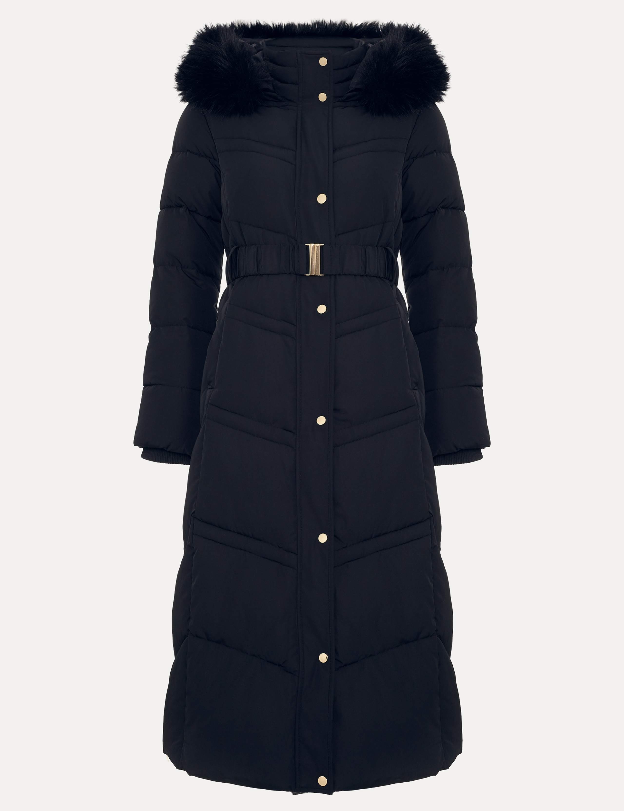 Hooded Belted Longline Puffer Coat 2 of 10