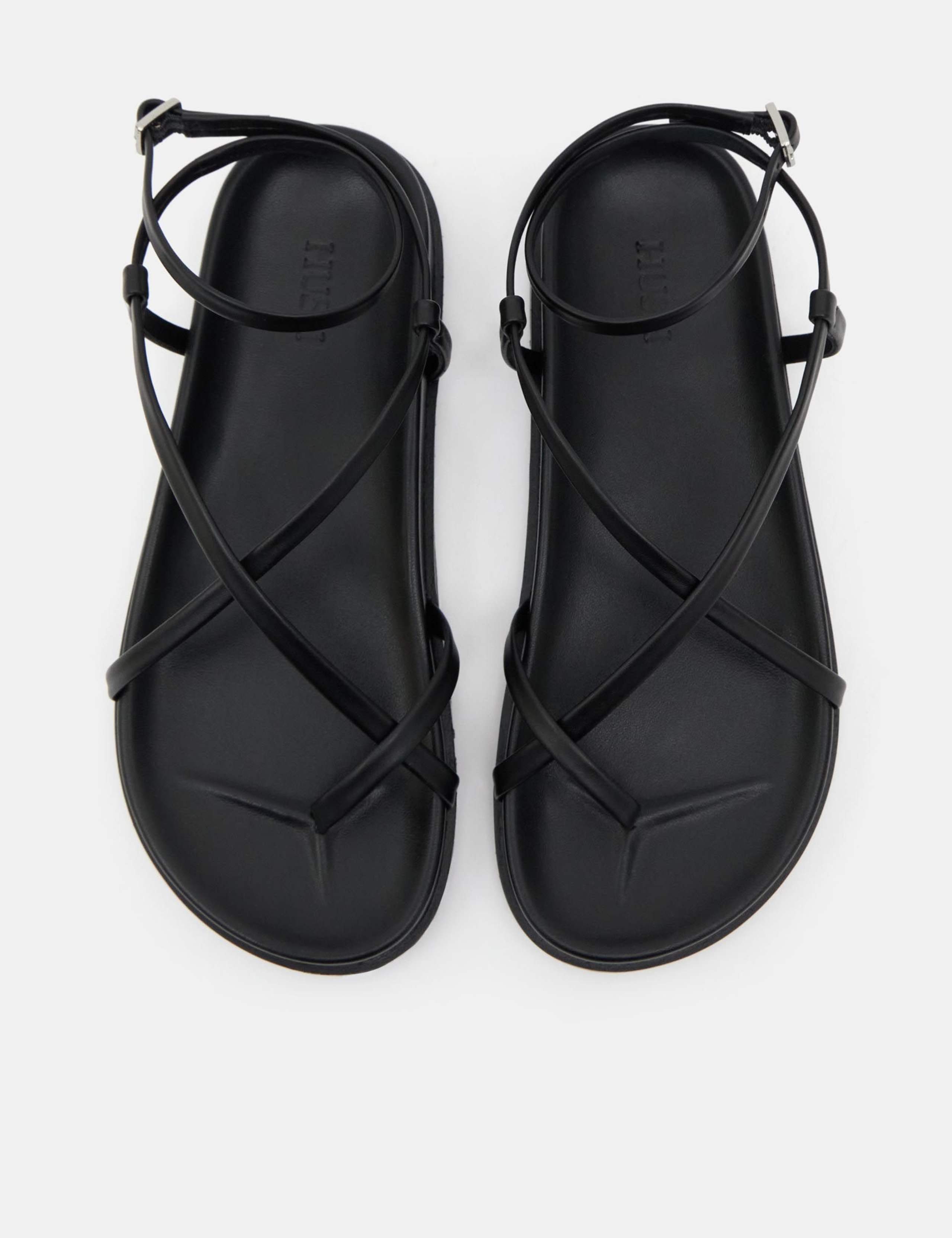 Leather Buckle Ankle Strap Flat Sandals 4 of 6