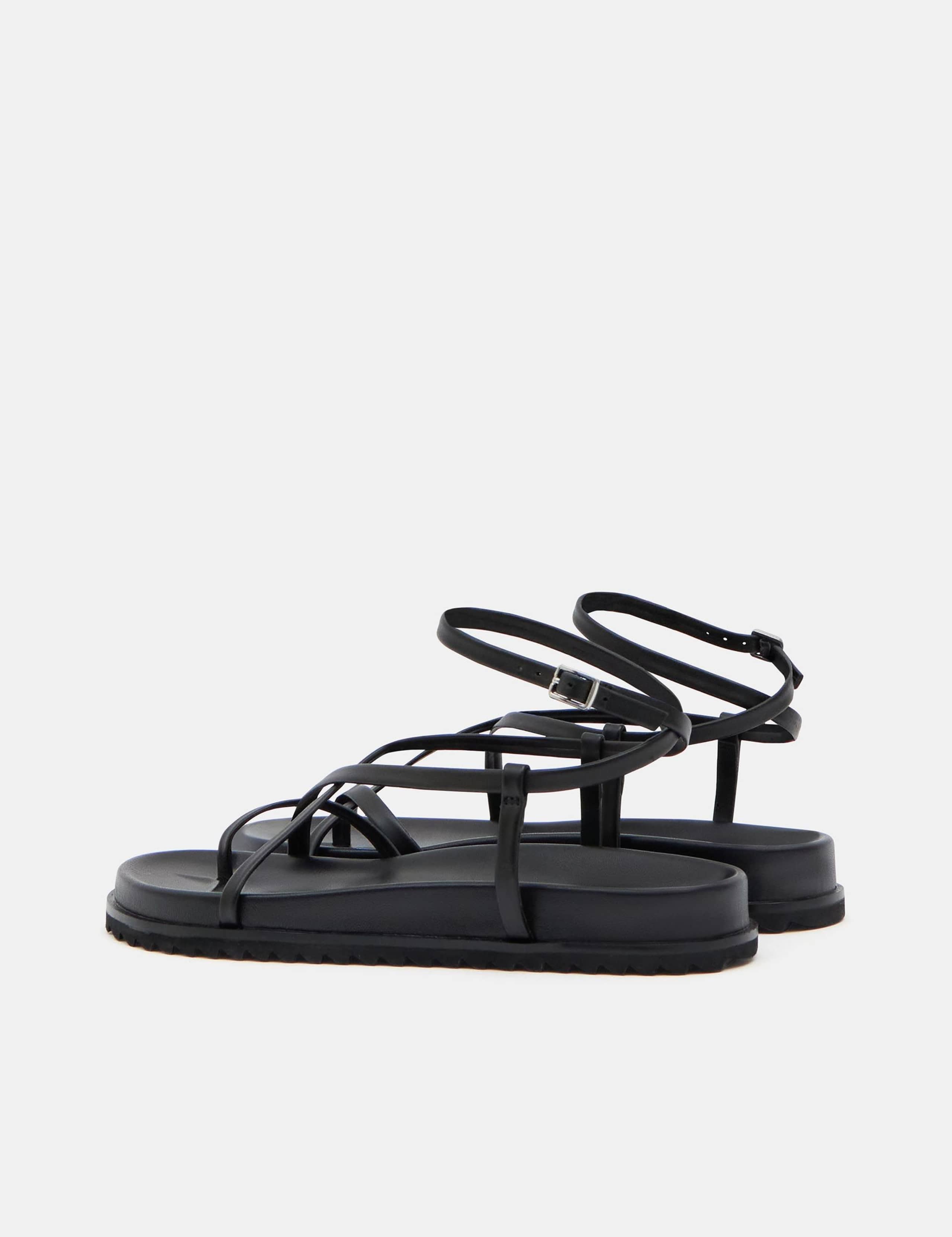 Leather Buckle Ankle Strap Flat Sandals 6 of 6