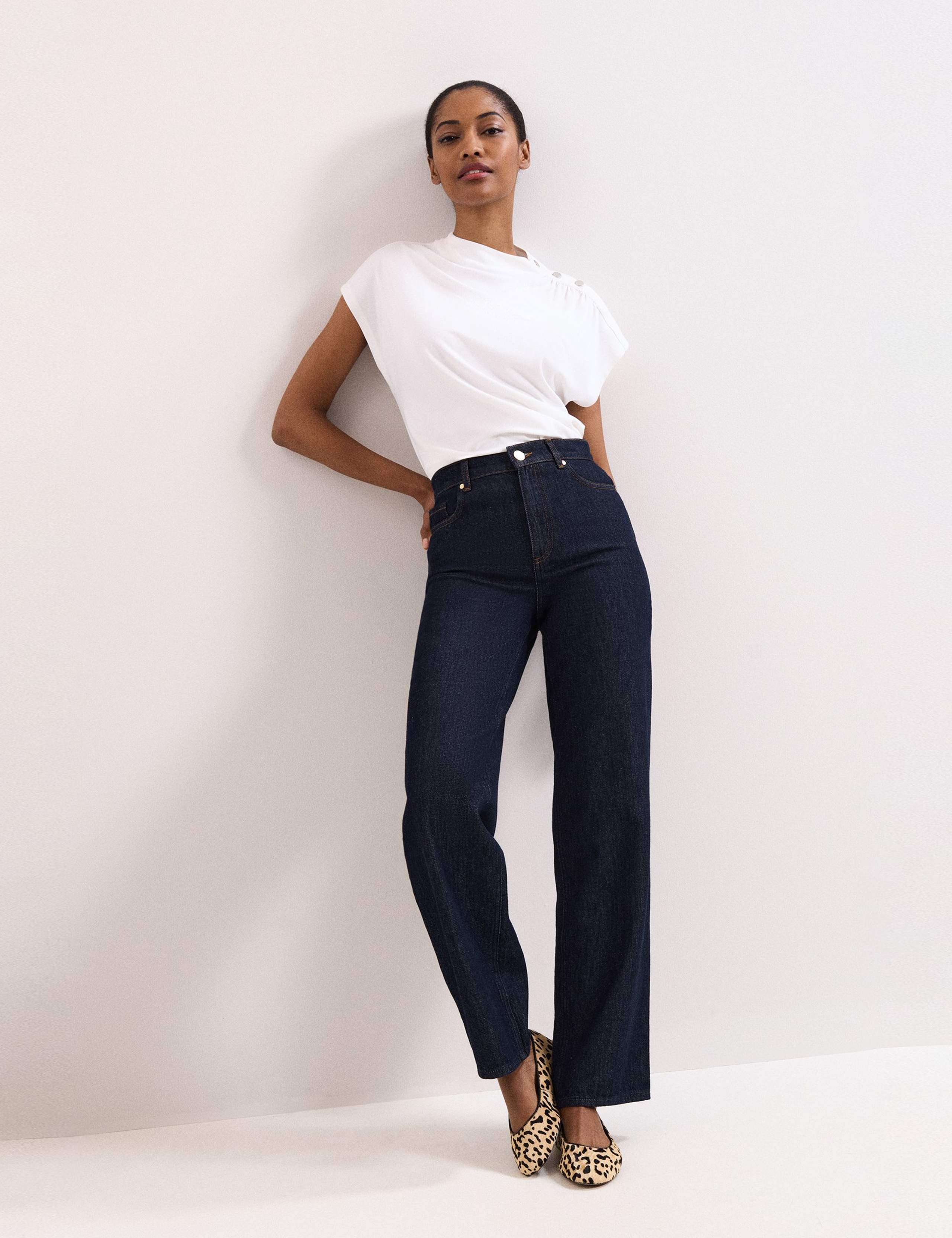 Crew Neck Button Detail Top 3 of 6