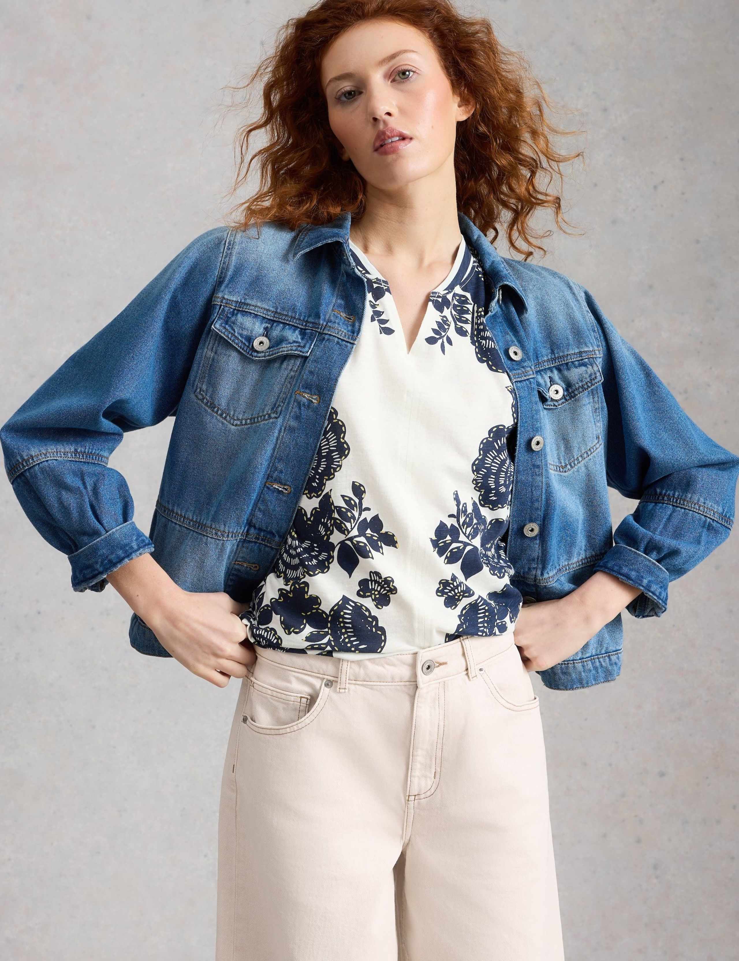 Pure Cotton Floral Striped T-Shirt 6 of 6