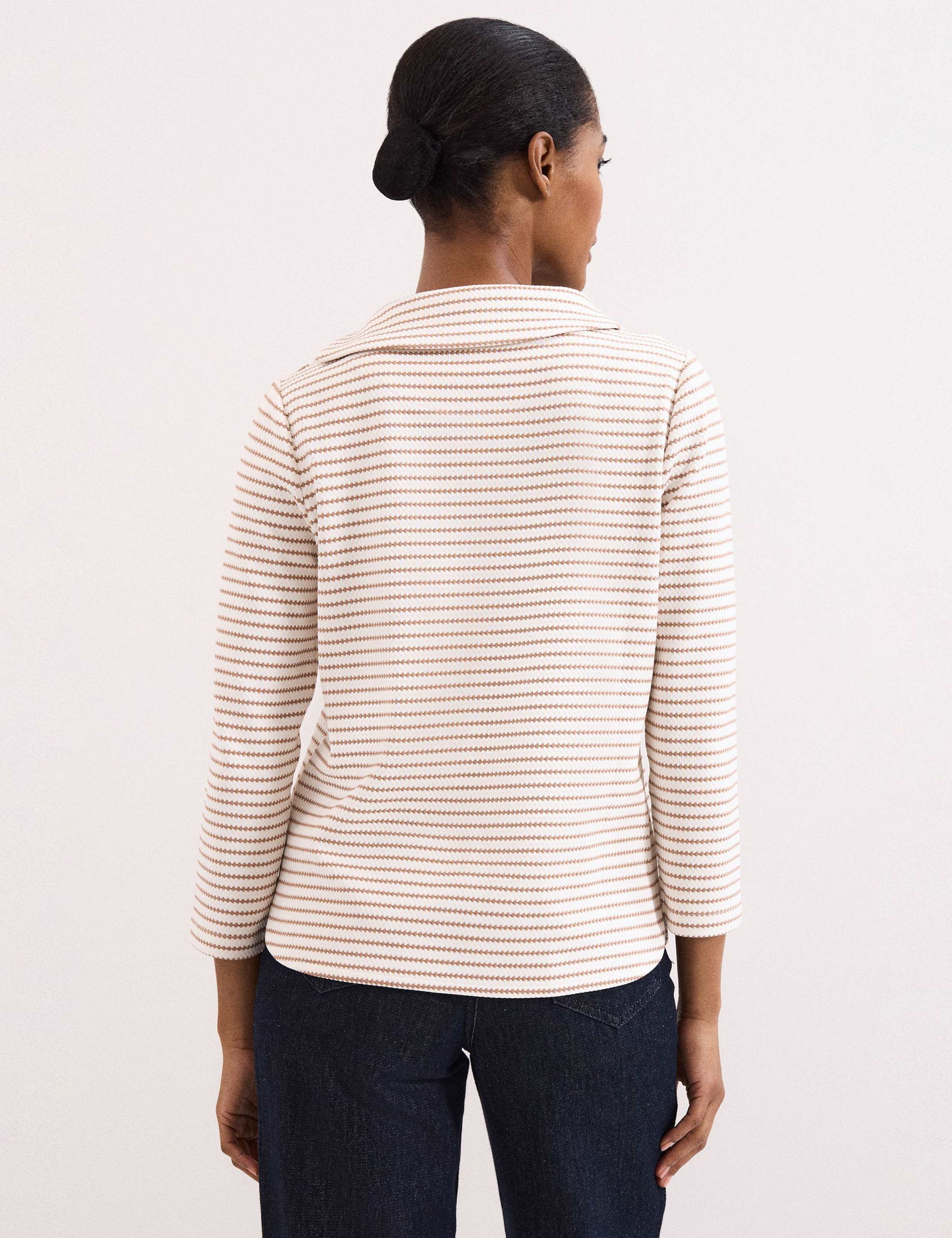 Striped Textured Cowl Neck Top 4 of 7