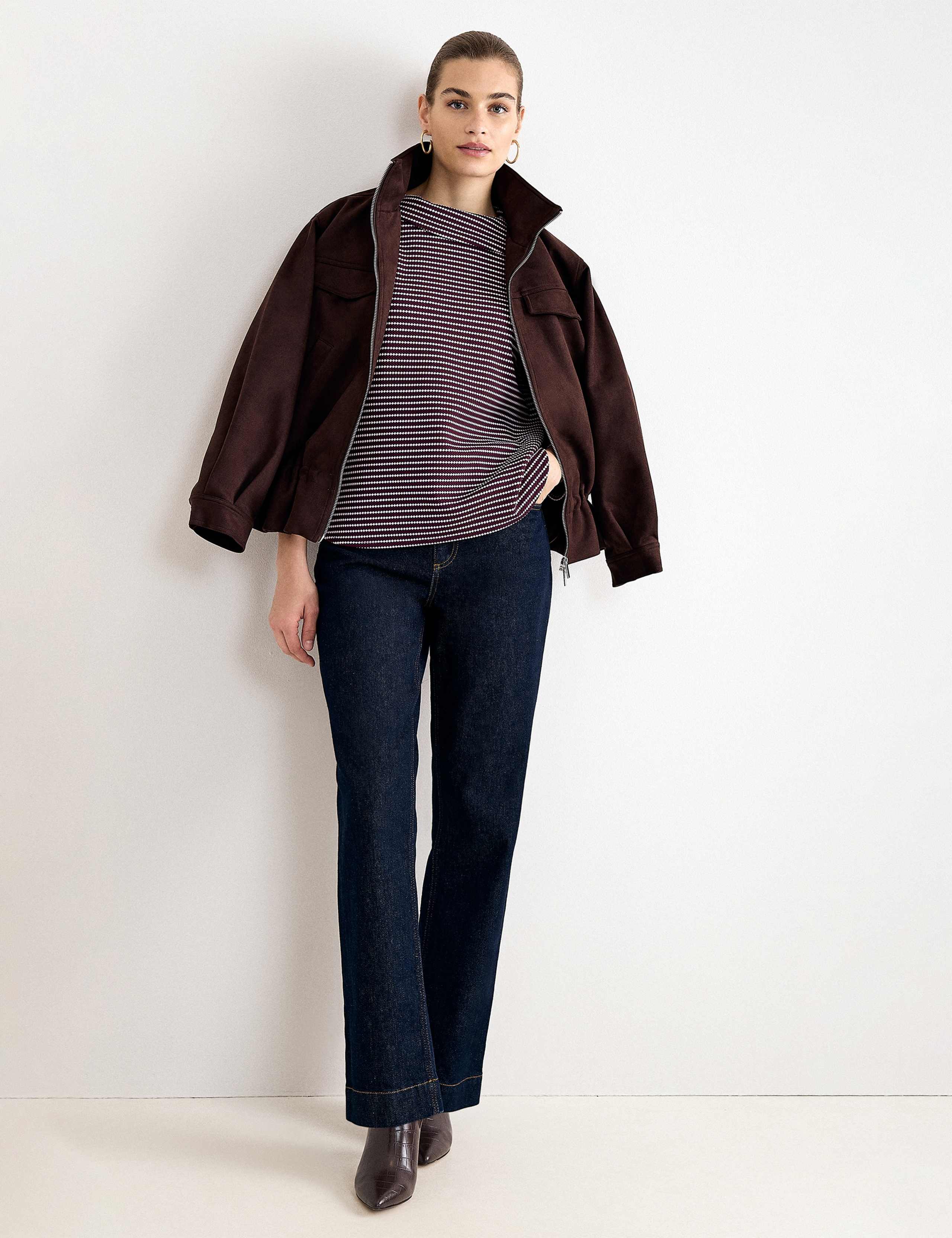 Striped Textured Cowl Neck Top 4 of 6