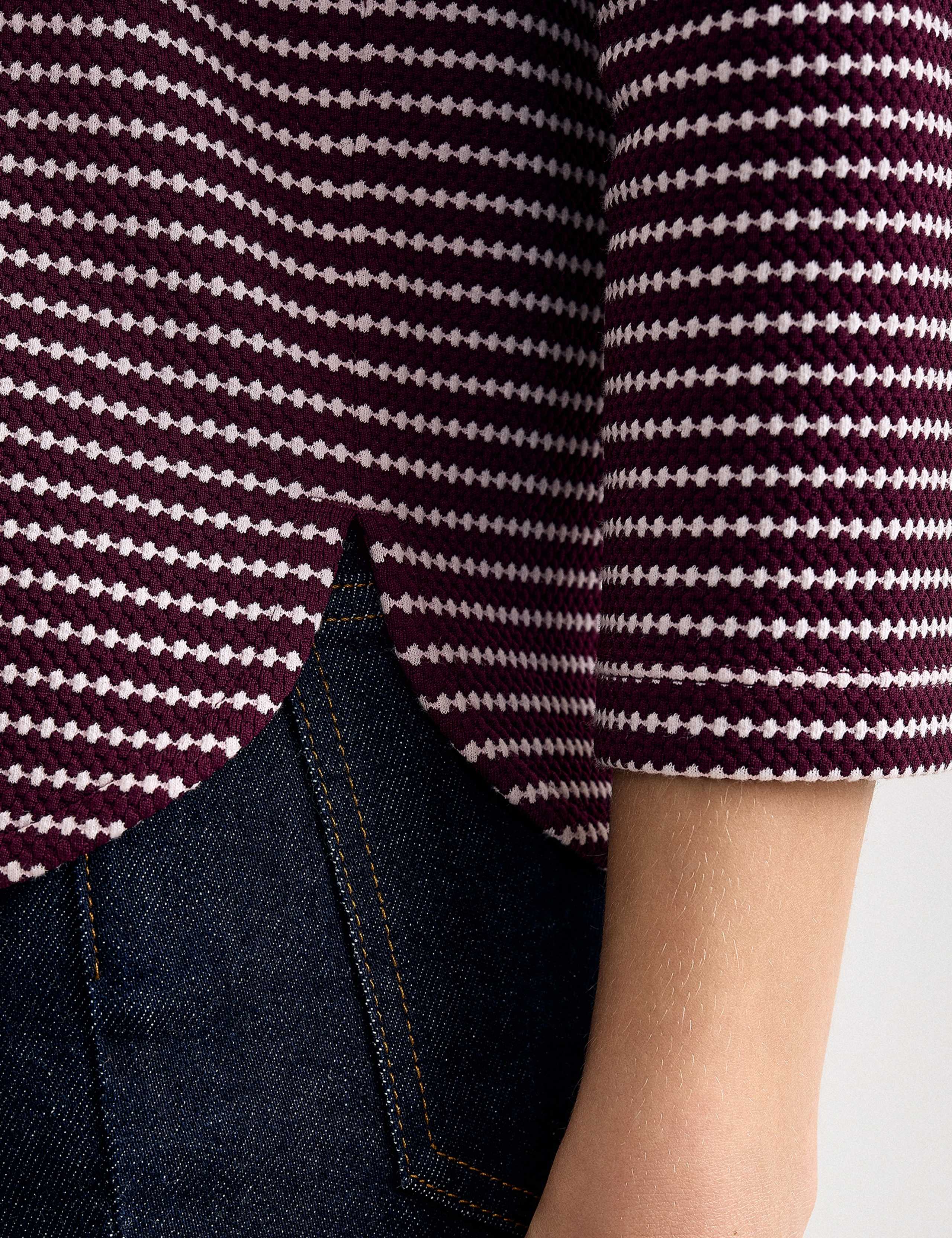 Striped Textured Cowl Neck Top 6 of 6