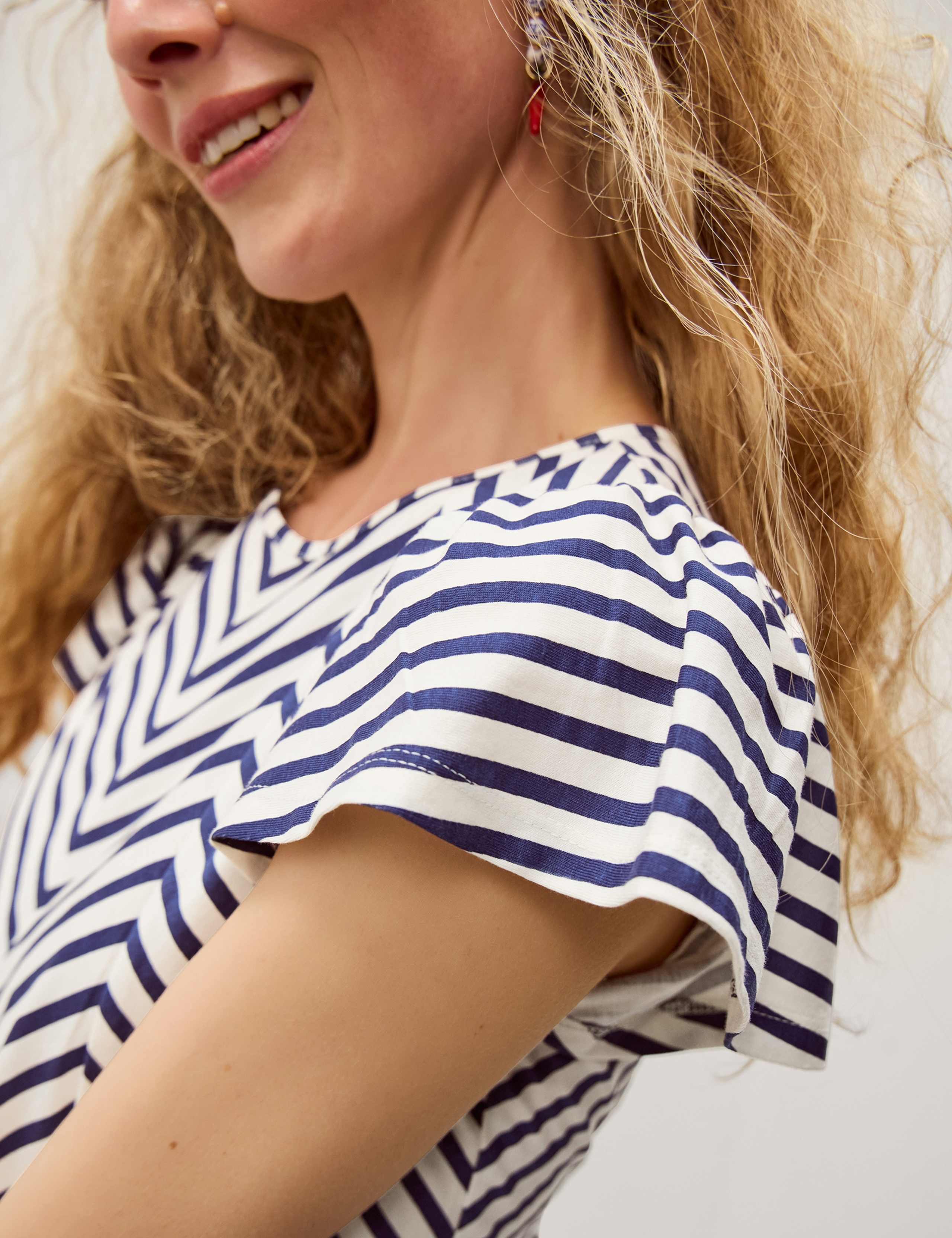 Pure Cotton Jersey Striped Midi Dress 5 of 5