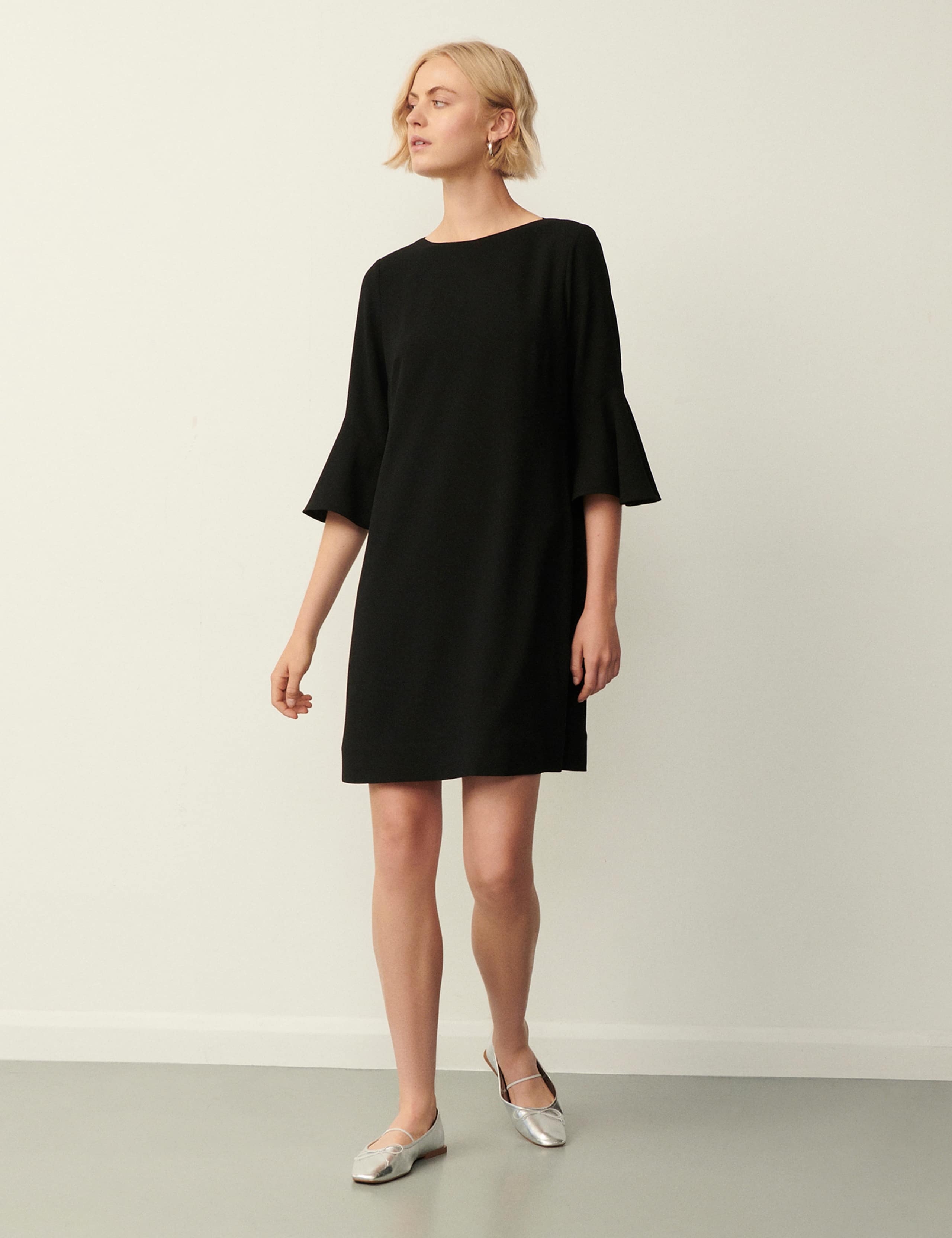 Crepe Frill Sleeve Mini Dress 2 of 4