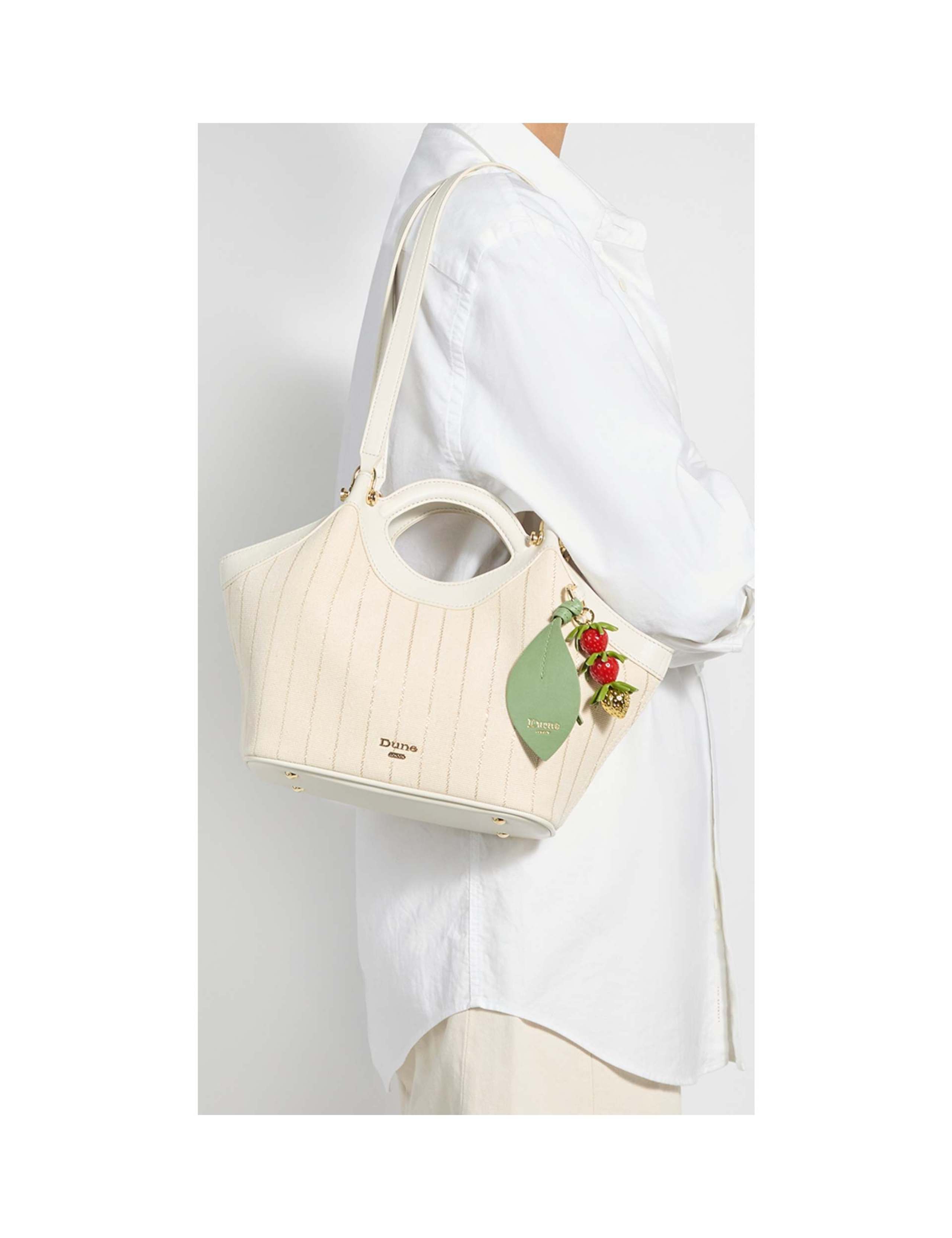 Strawberry Charm Striped Cross Body Tote Bag 1 of 6