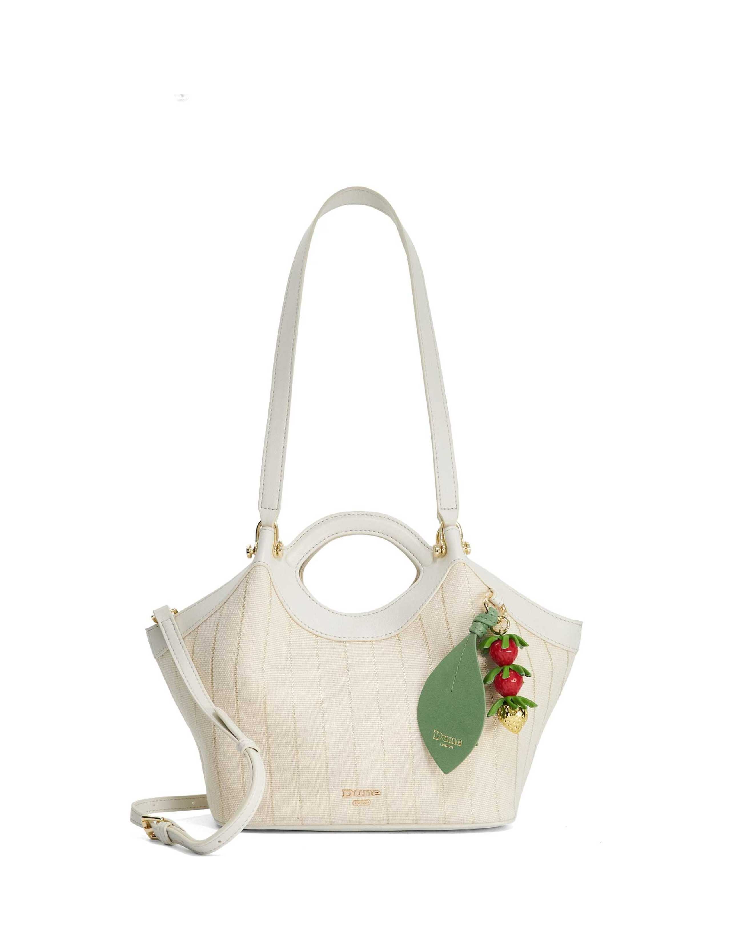Strawberry Charm Striped Cross Body Tote Bag 2 of 6