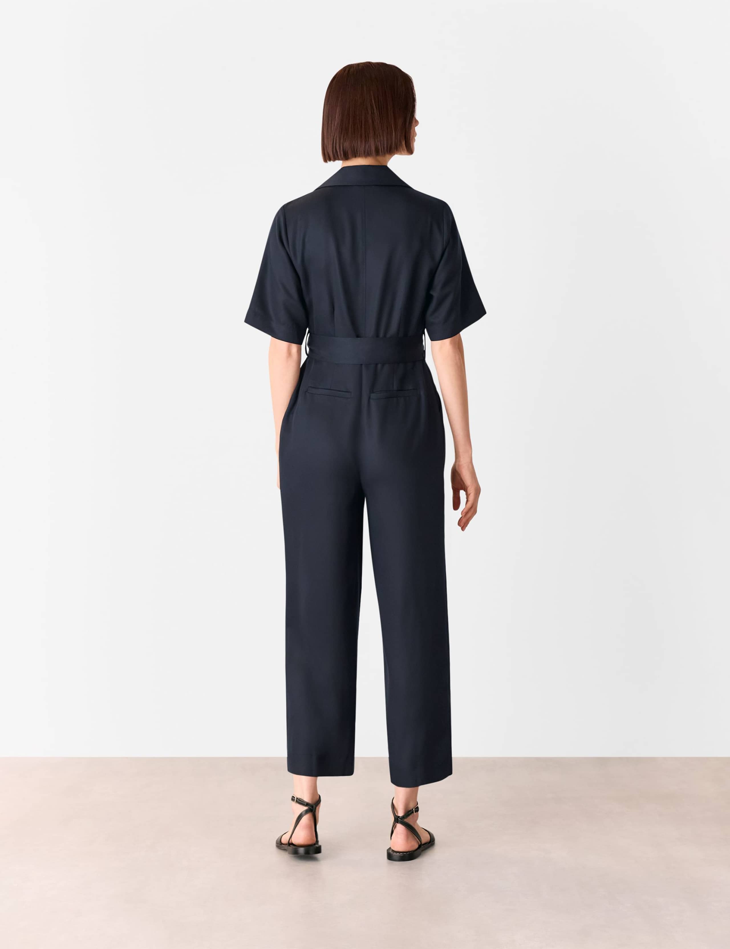 Pure Lyocell Belted Short Sleeve Jumpsuit 3 of 4