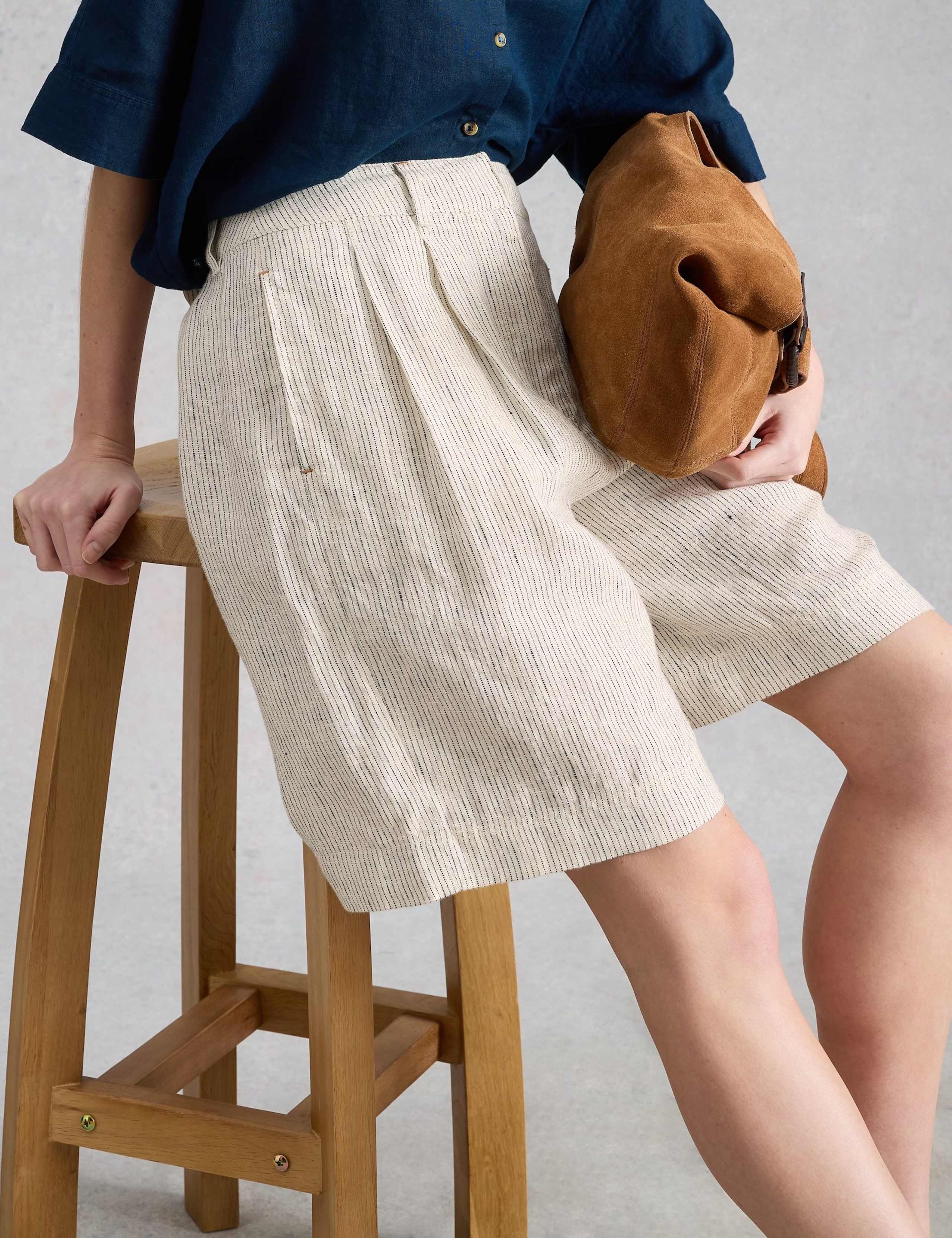 Pure Linen Striped Shorts 1 of 6