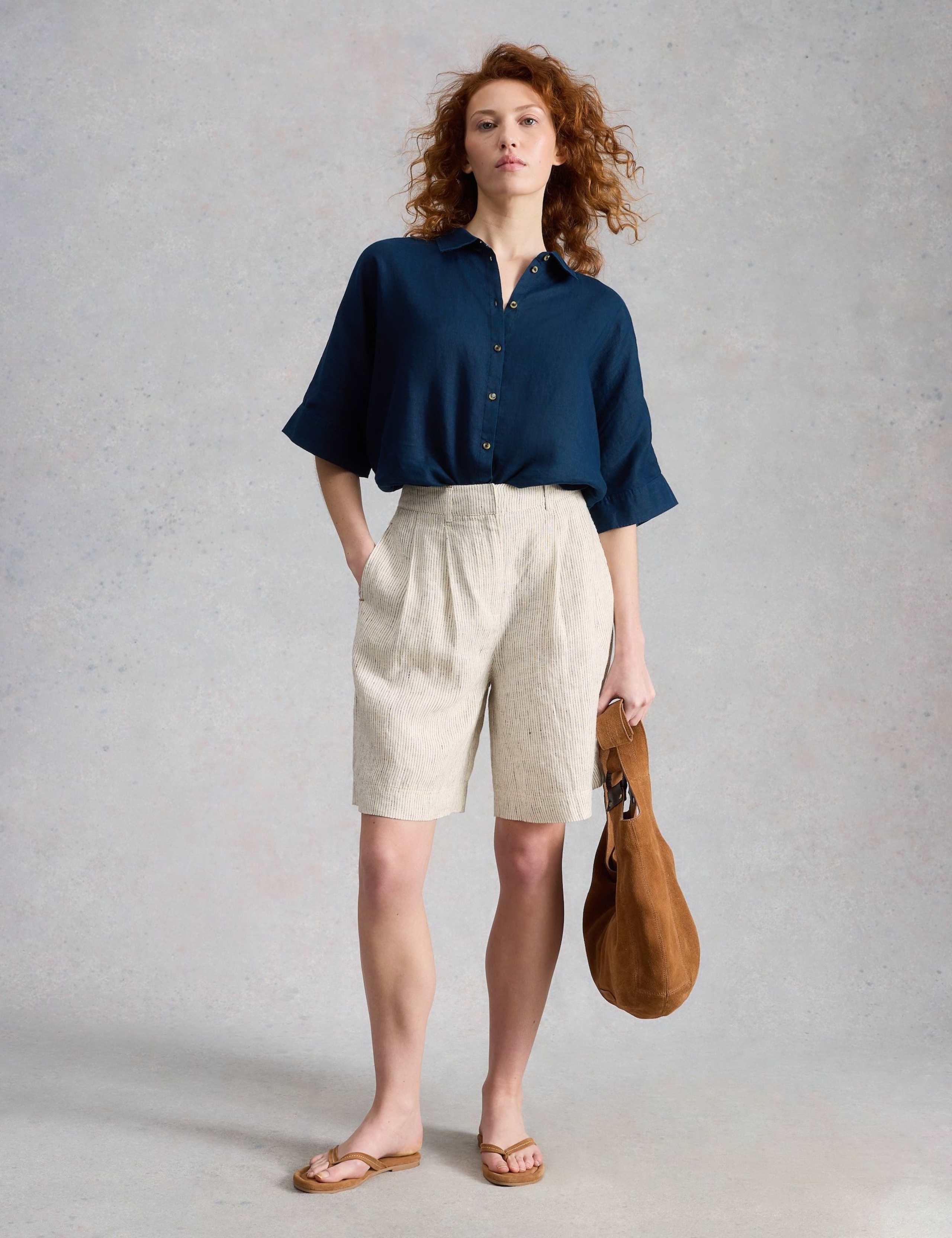 Pure Linen Striped Shorts 4 of 6