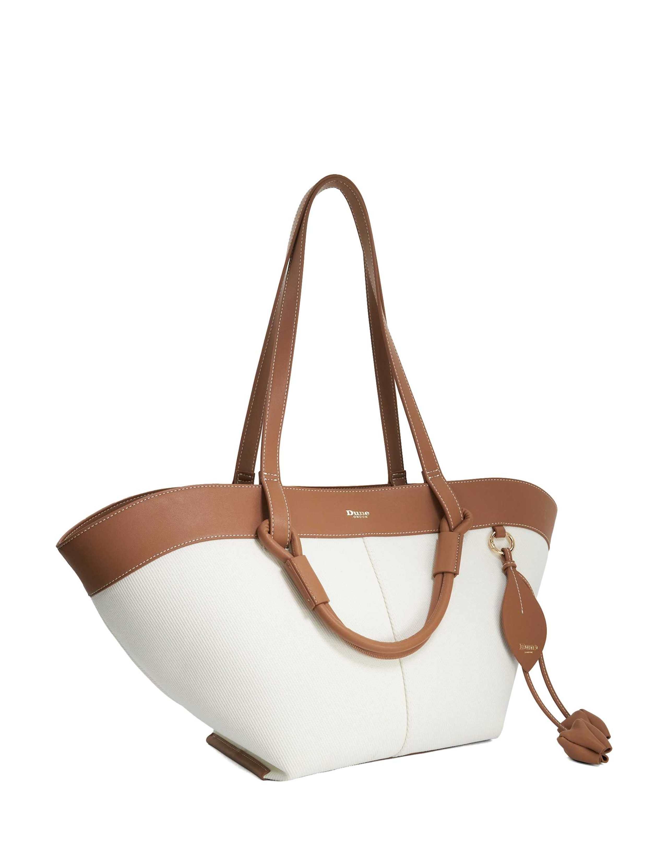 Canvas Leather Charm Tote Bag 2 of 6