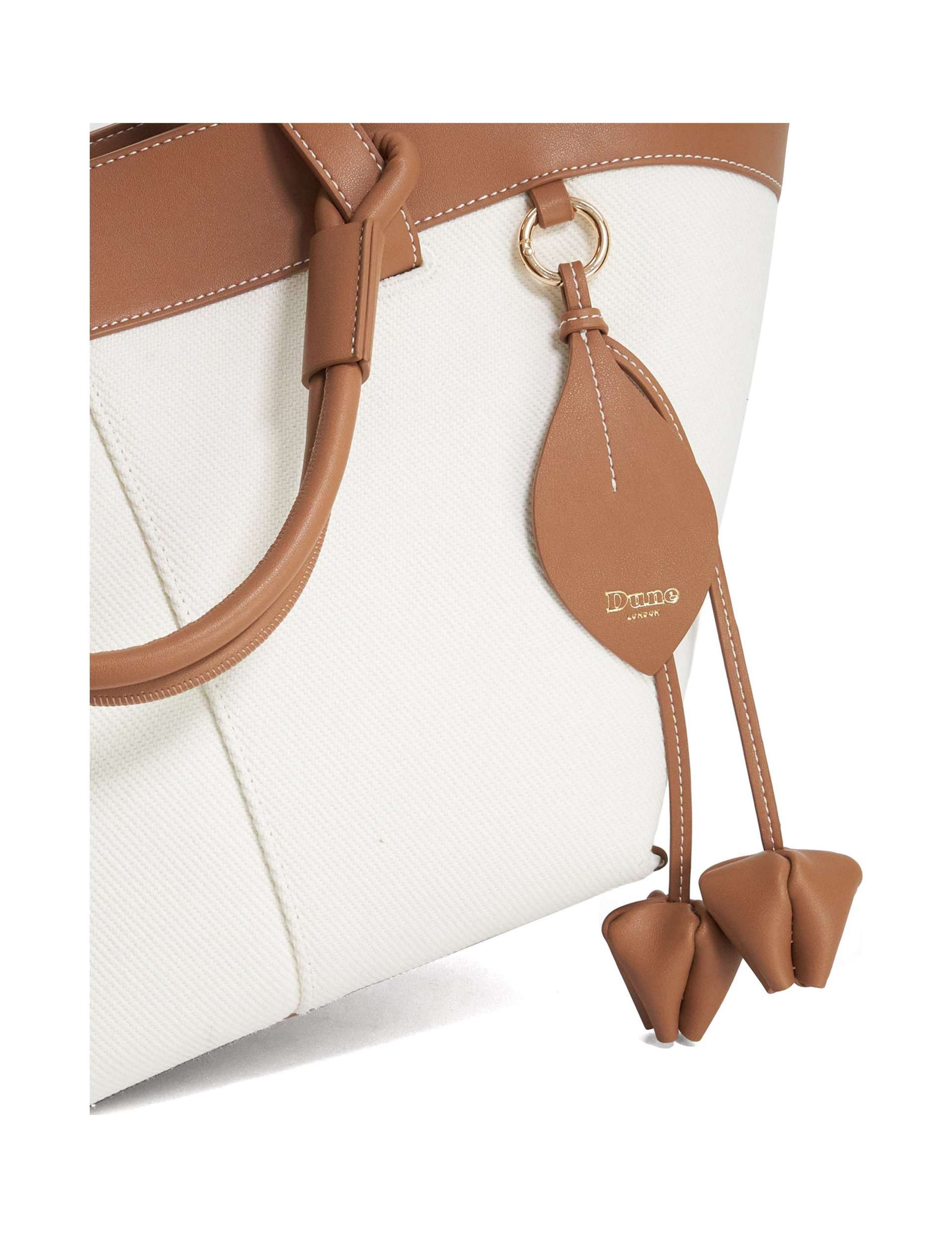 Canvas Leather Charm Tote Bag 5 of 6