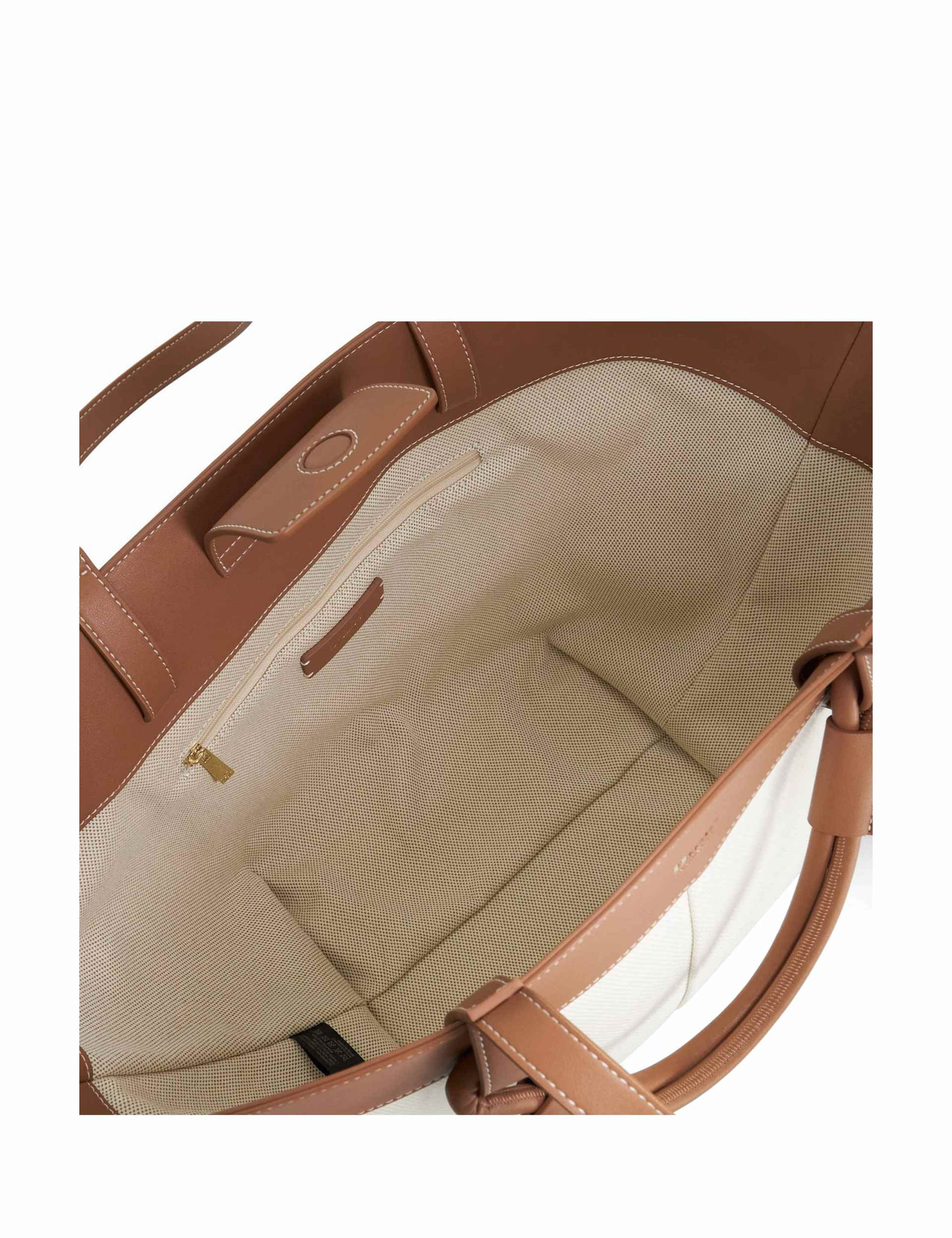 Canvas Leather Charm Tote Bag 6 of 6