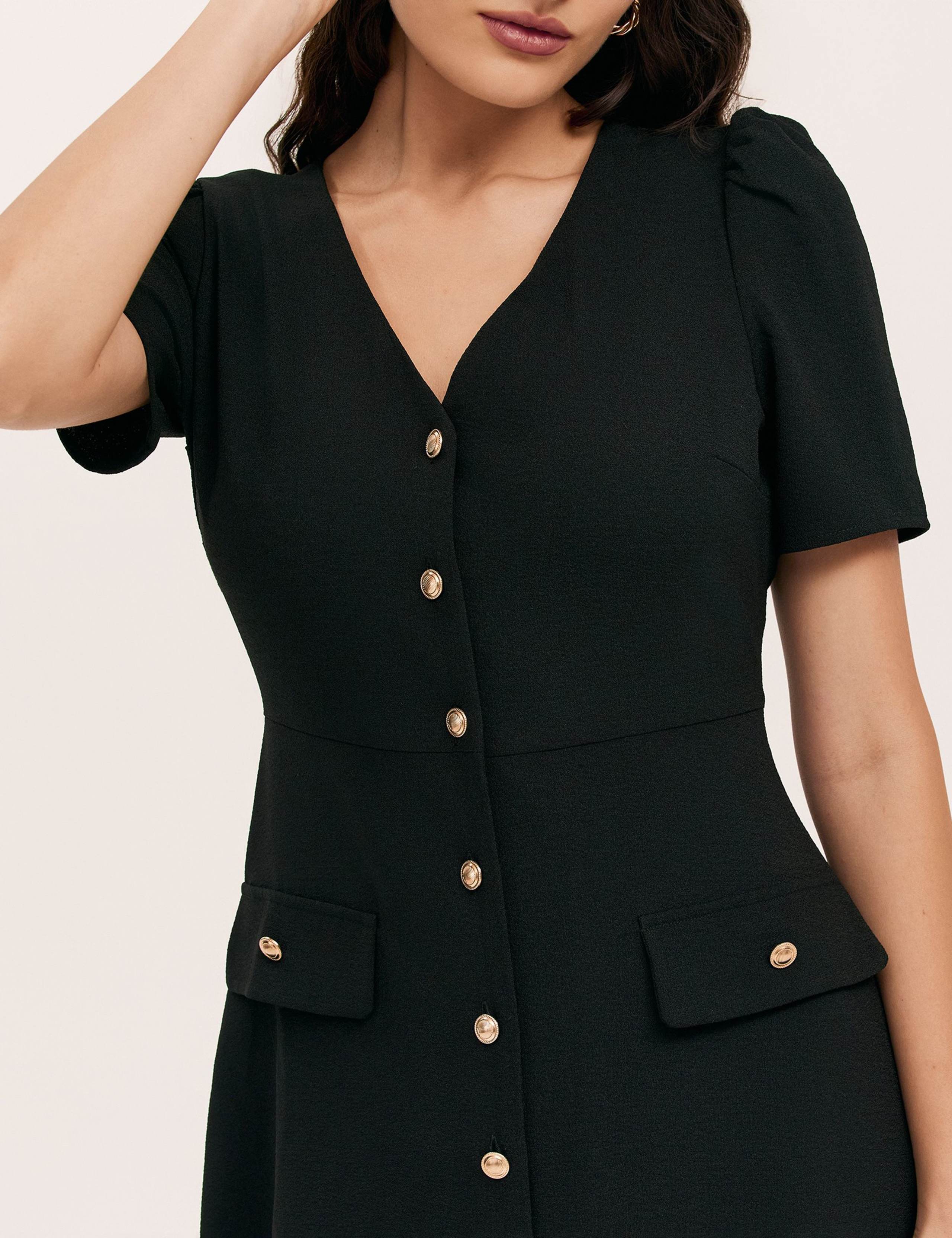 V-Neck Button Through Tailored Dress 5 of 5