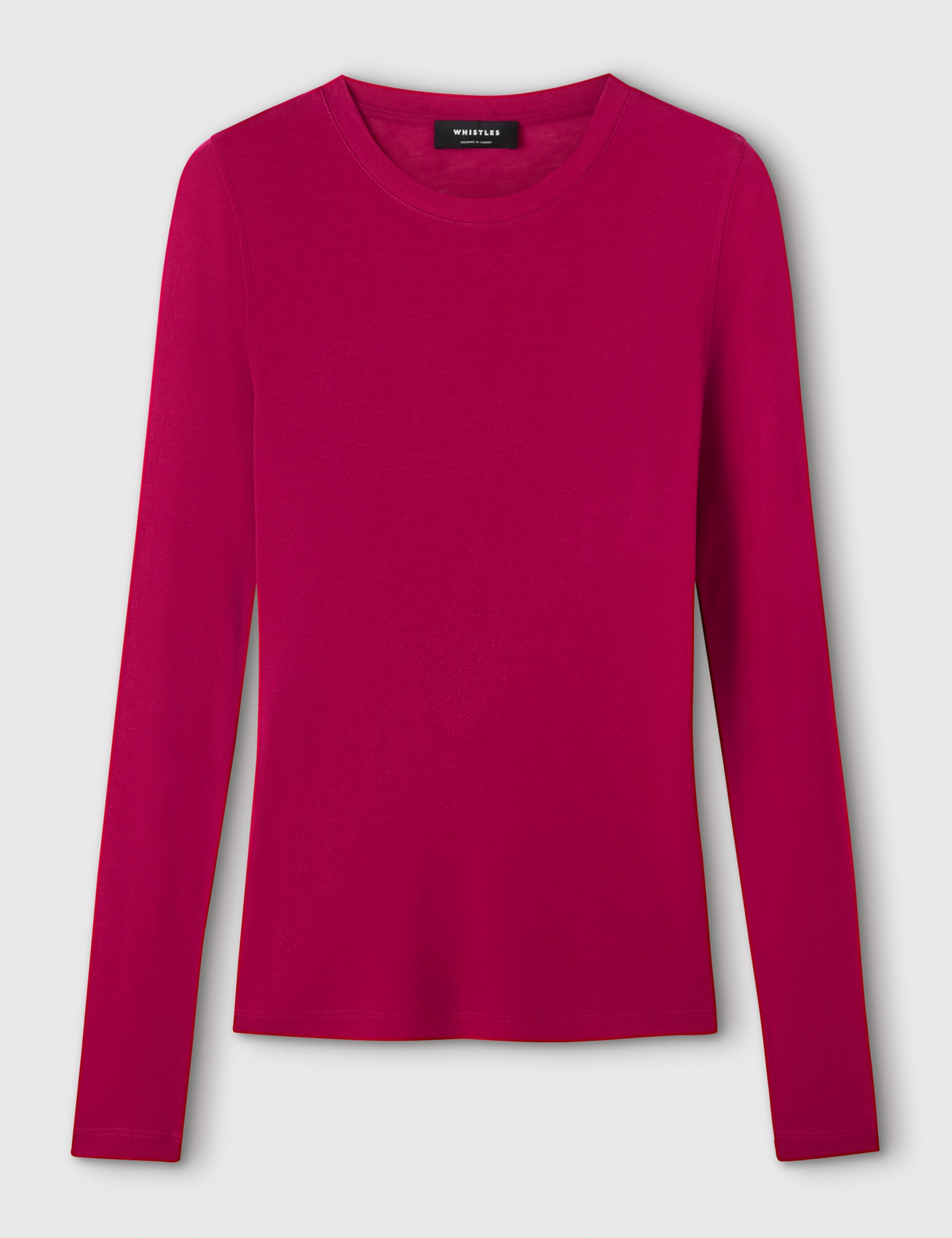 Lyocell Jersey Crew Neck Top with Wool 2 of 4