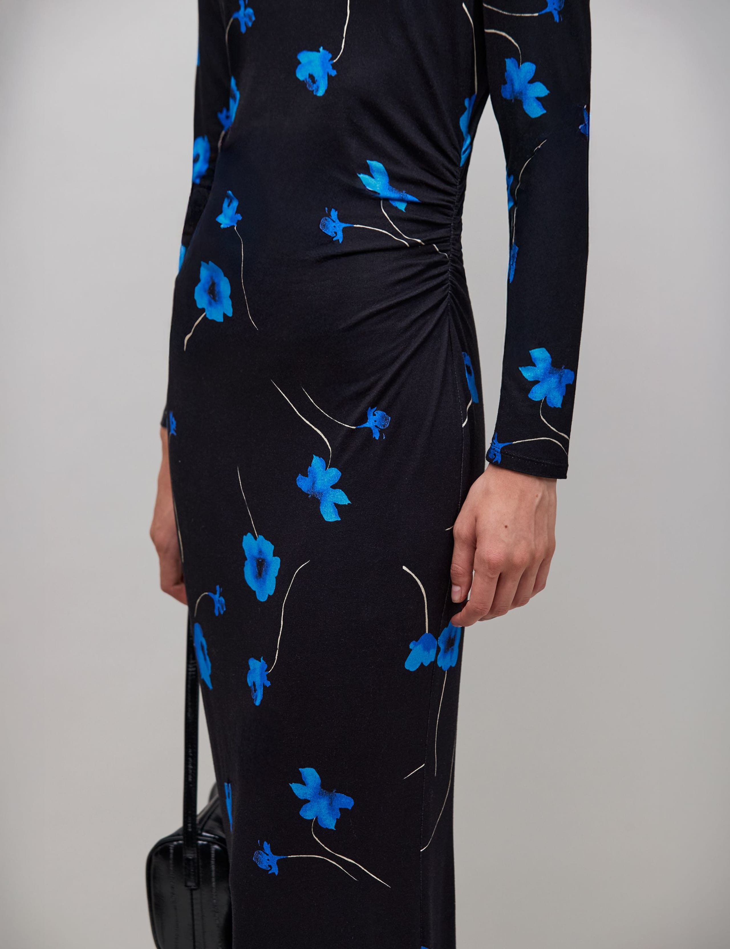 Jersey Floral Funnel Neck Maxi Column Dress 2 of 4