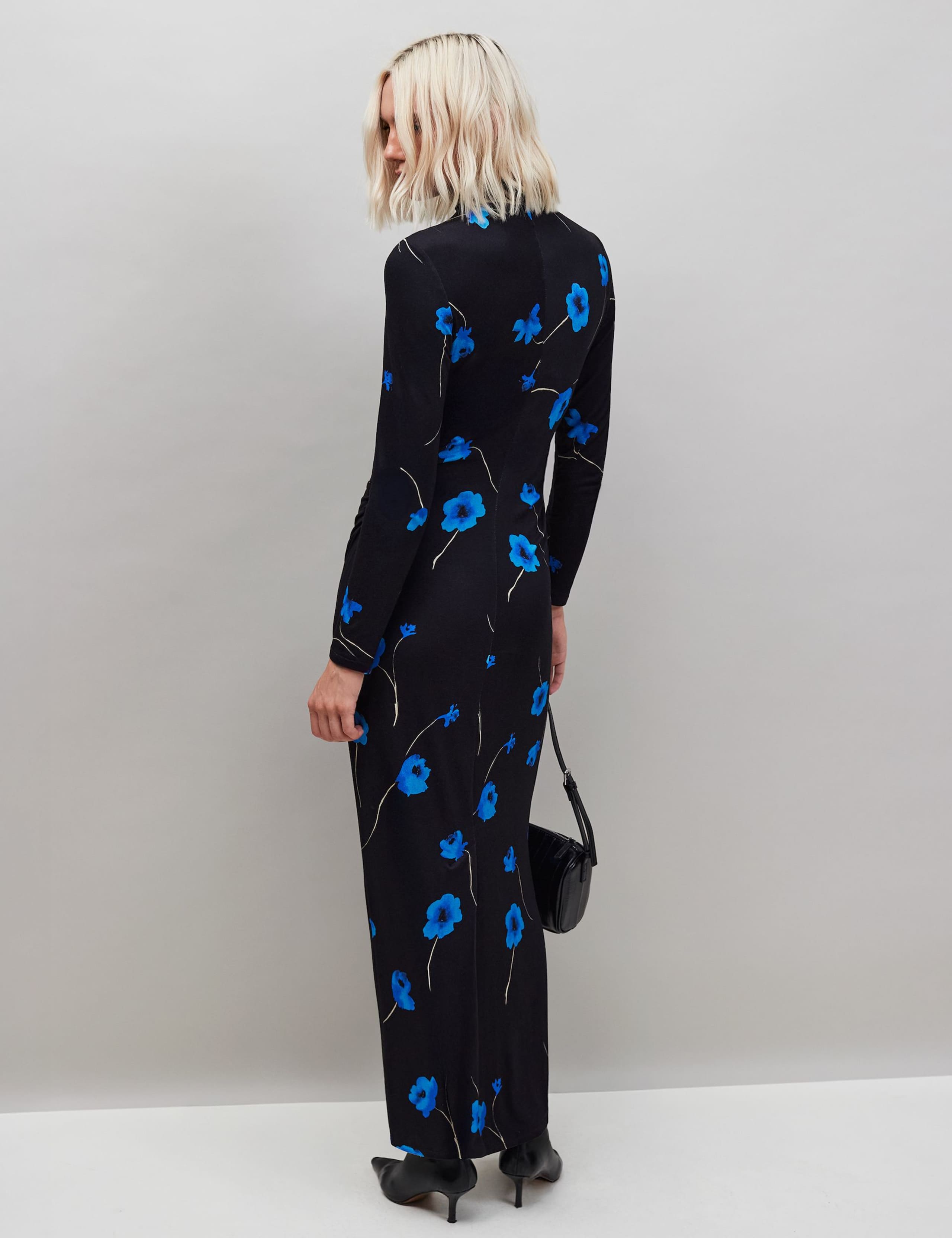 Jersey Floral Funnel Neck Maxi Column Dress 3 of 4