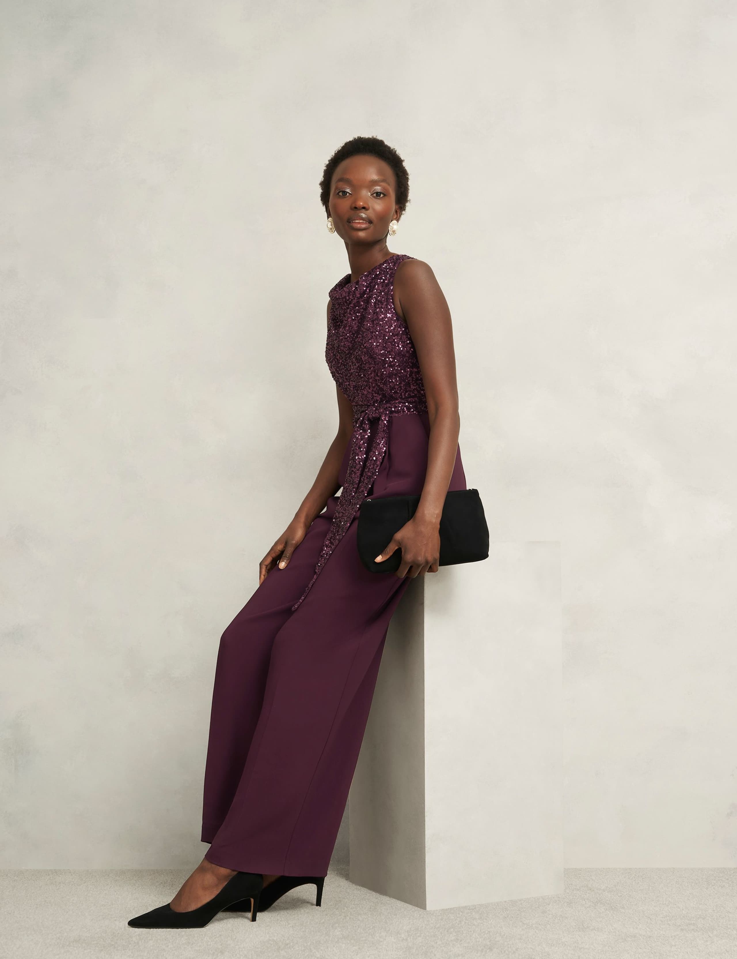 Sequin Tie Detail Wide Leg Jumpsuit 5 of 7