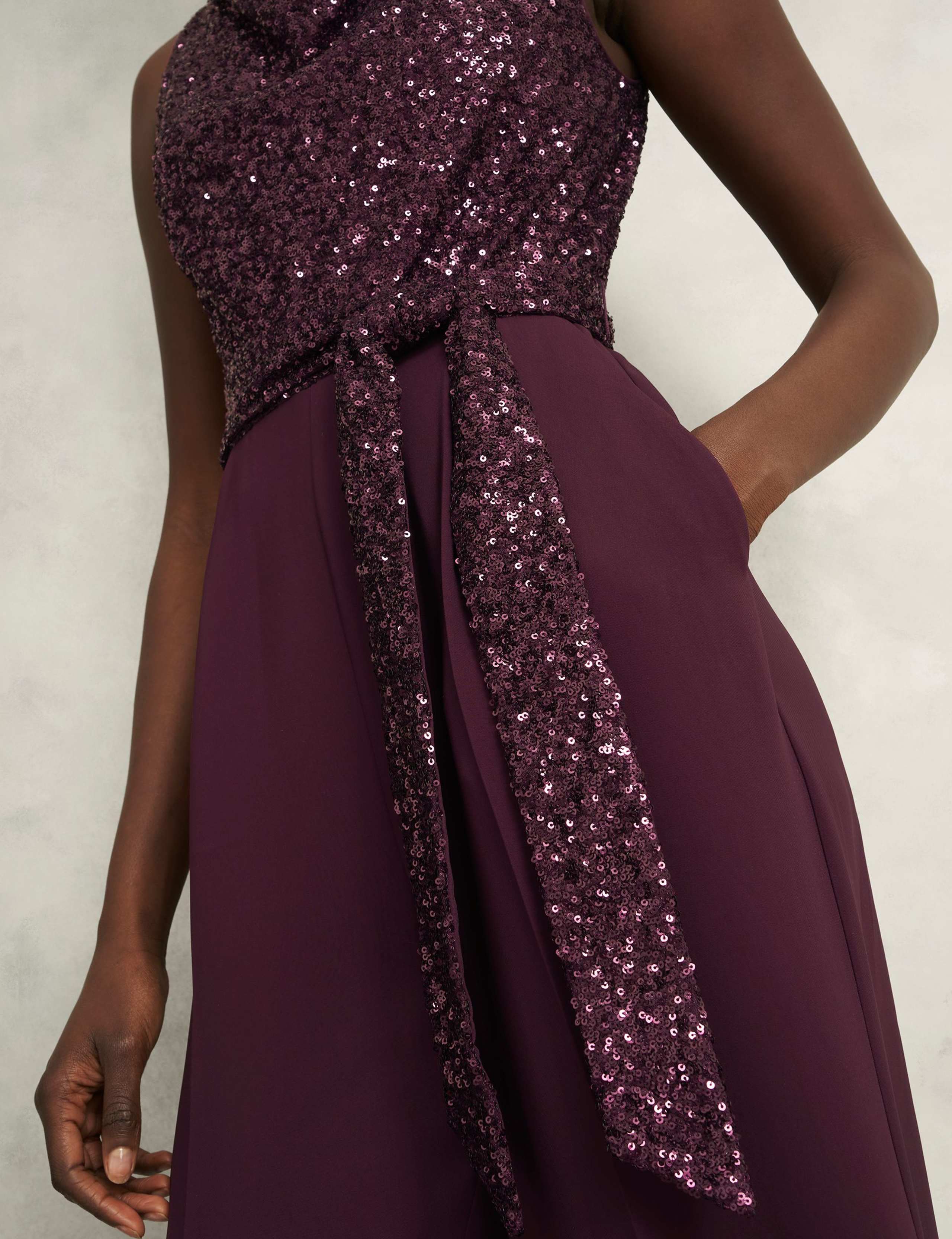 Sequin Tie Detail Wide Leg Jumpsuit 7 of 7