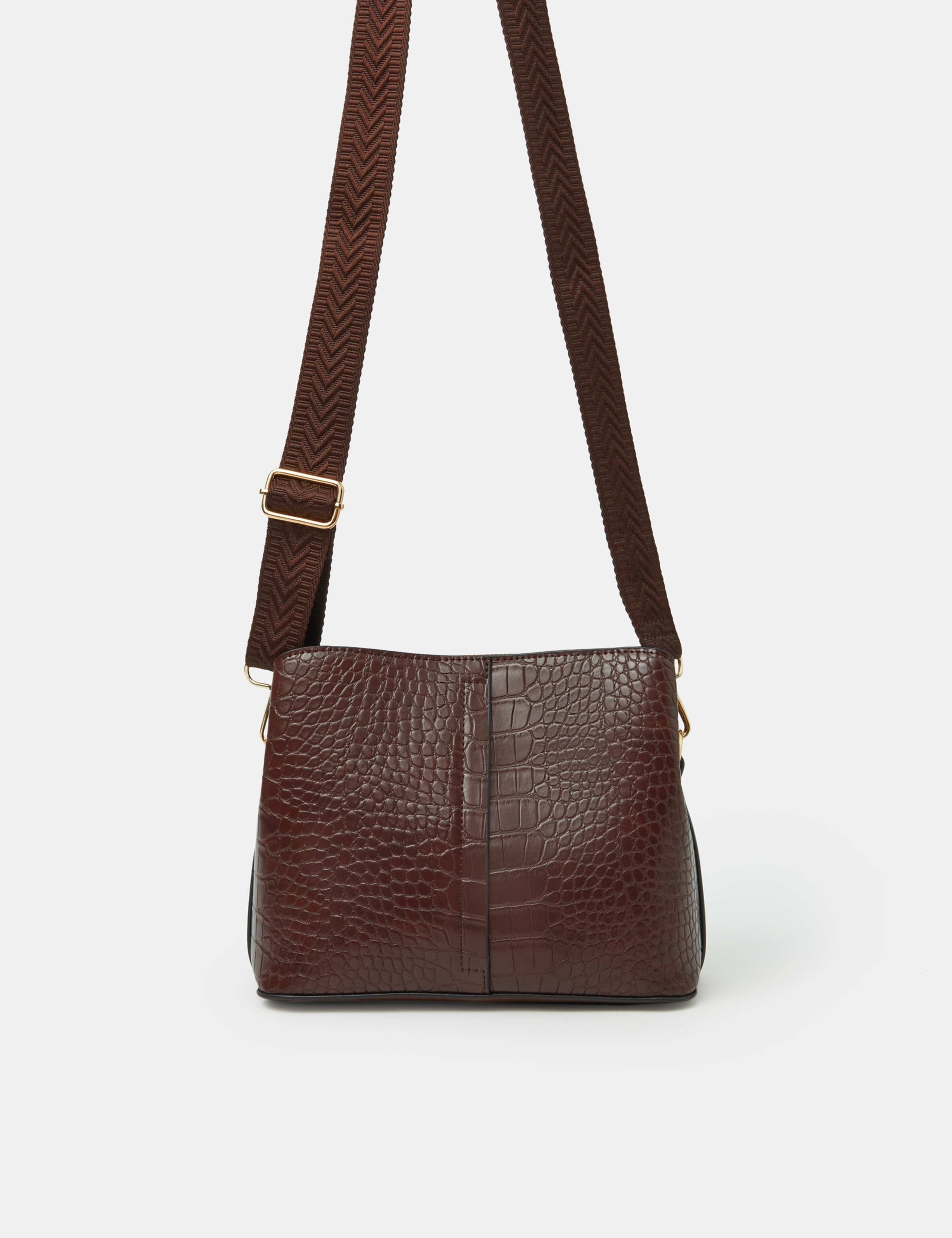 Faux Croc Print Crossbody Bag 4 of 5