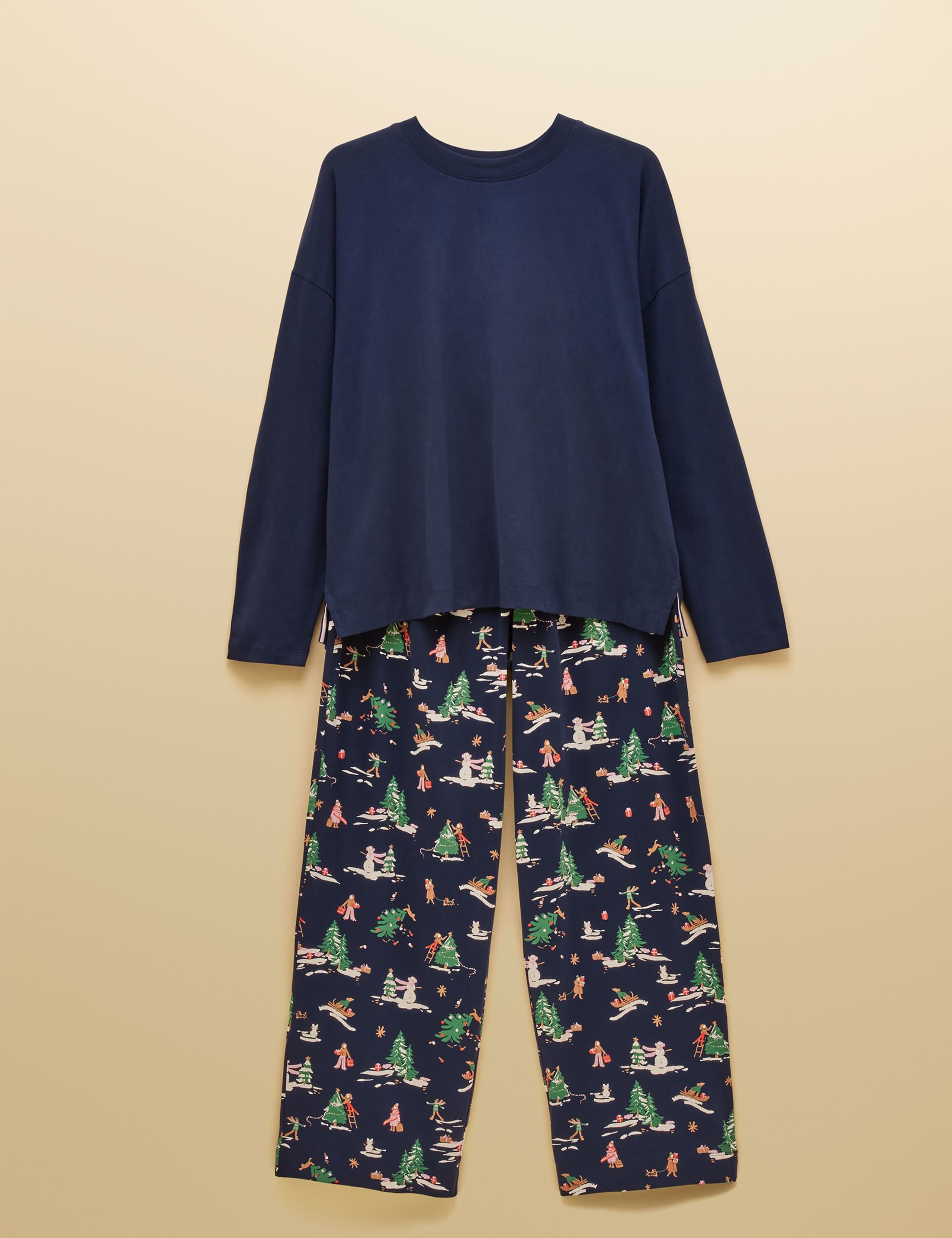 Pure Cotton Jersey Christmas Pyjamas 2 of 7