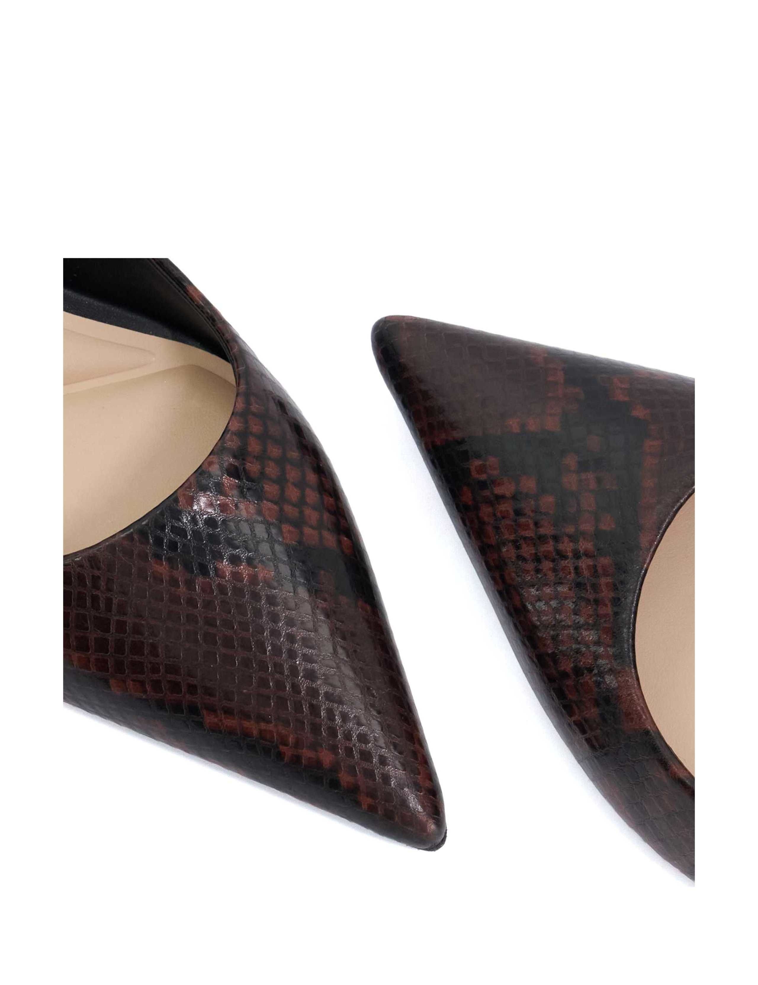 Leather Snake Print Kitten Heel Court Shoes 6 of 6