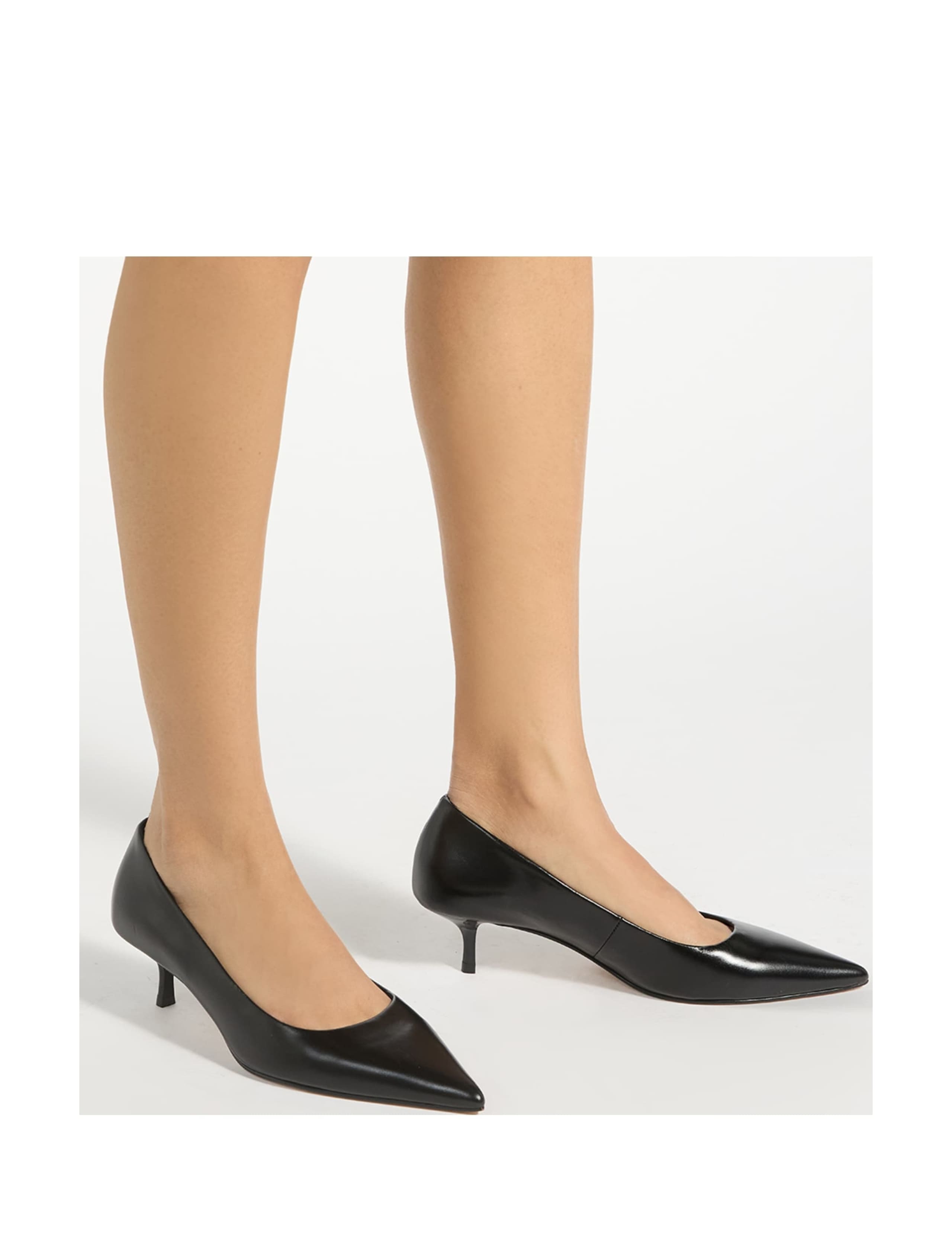 Leather Snake Print Kitten Heel Court Shoes 3 of 6