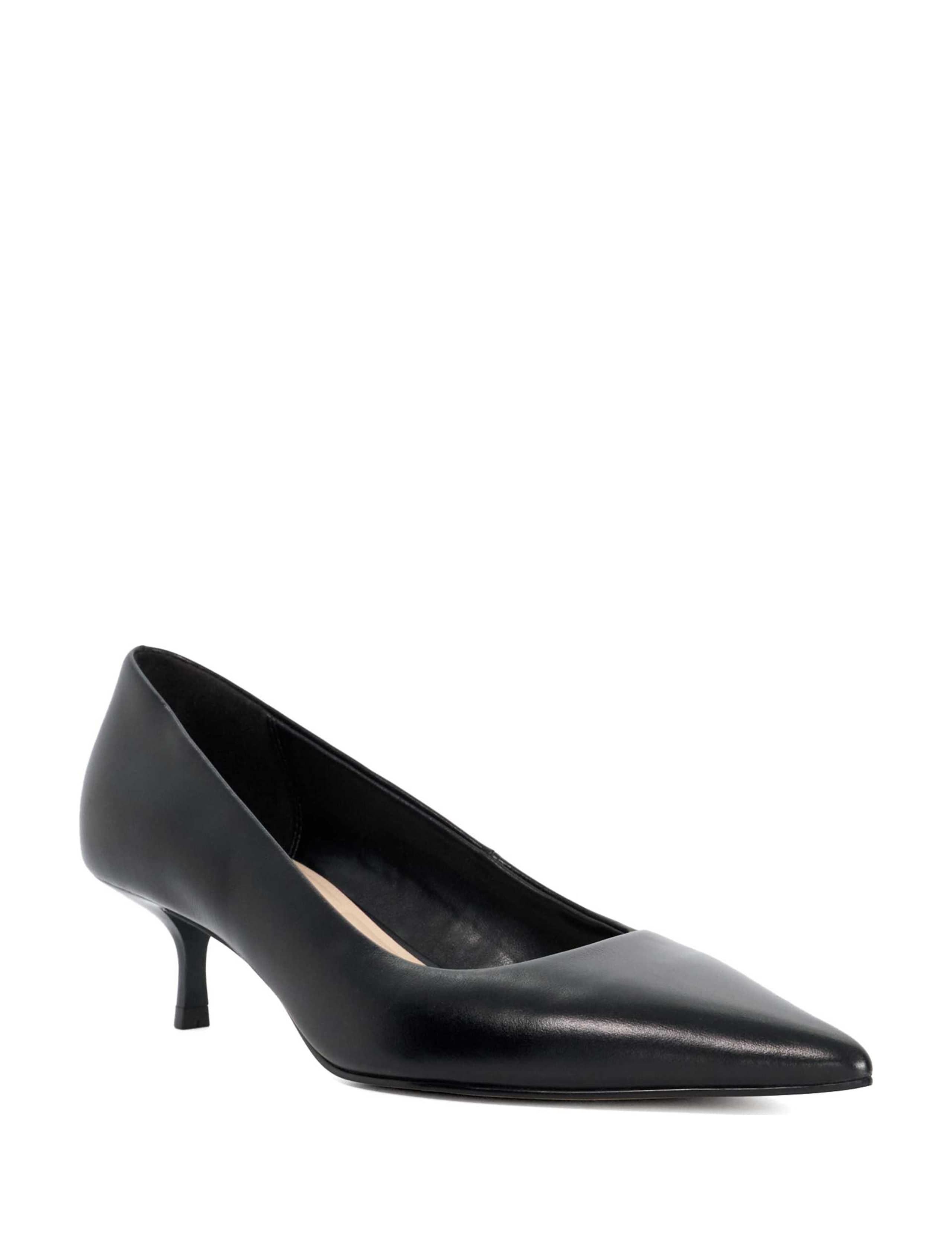 Leather Snake Print Kitten Heel Court Shoes 4 of 6