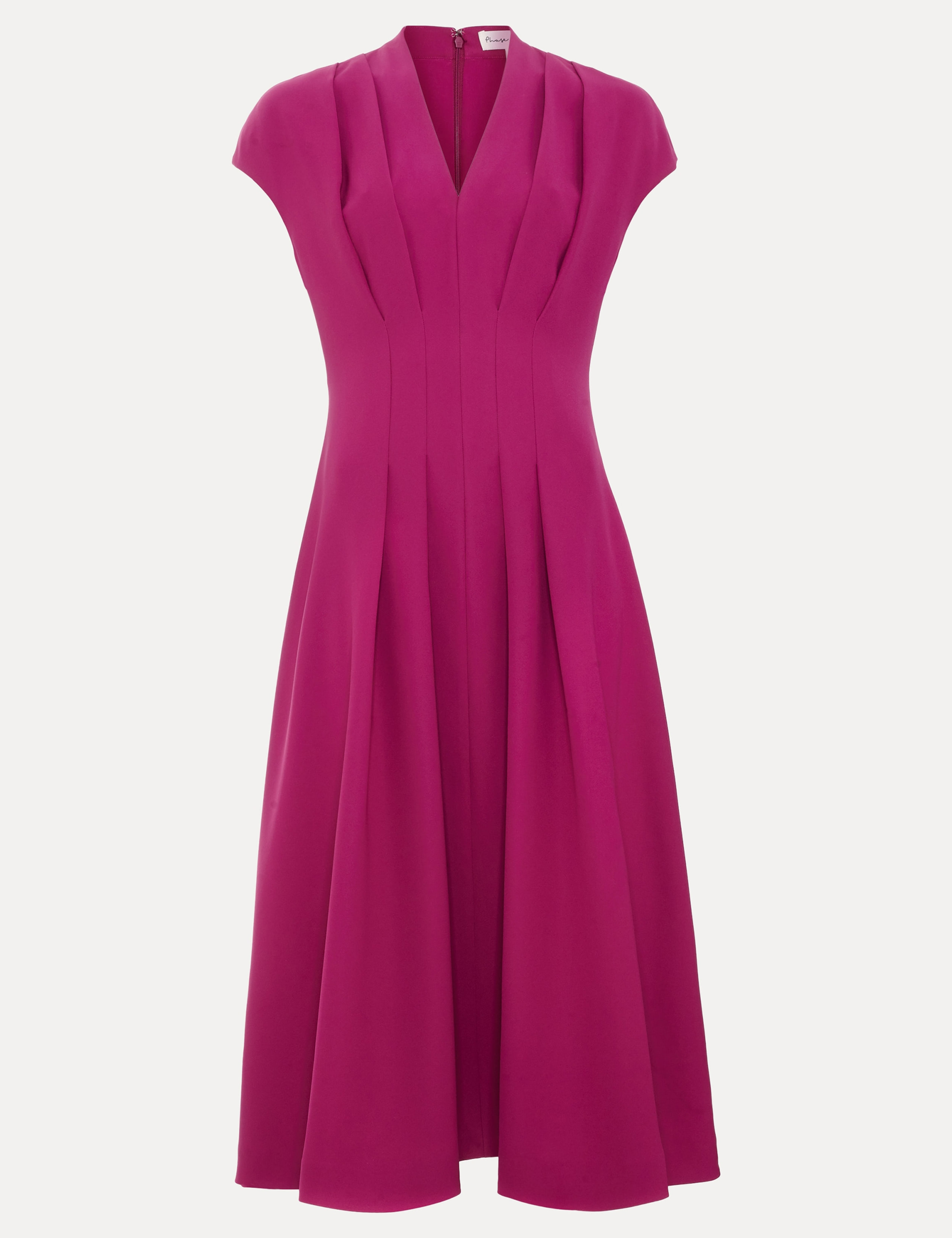 V-Neck Pleated Midi Skater Dress 2 of 7