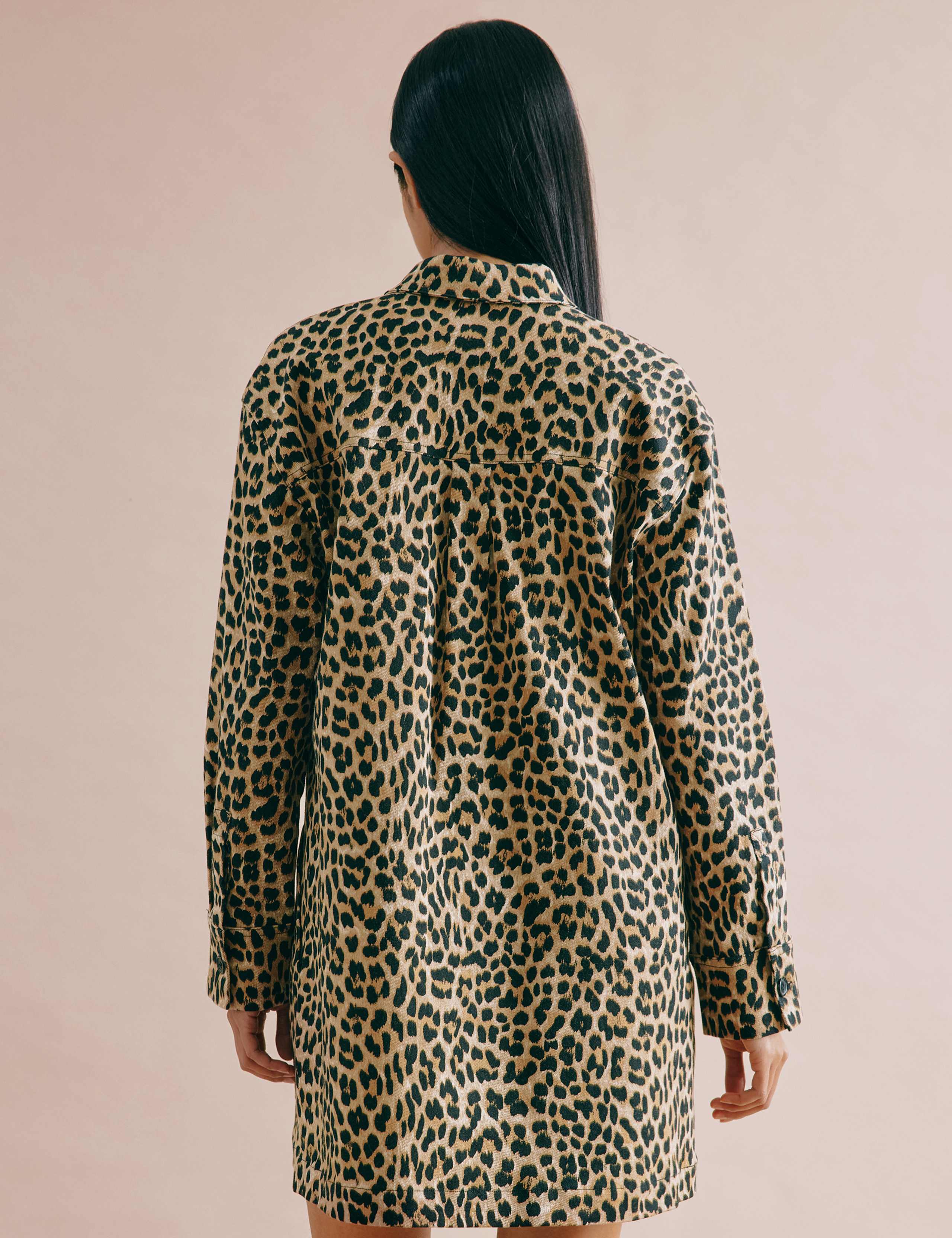 Cotton Rich Animal Print Shirt Dress 4 of 5