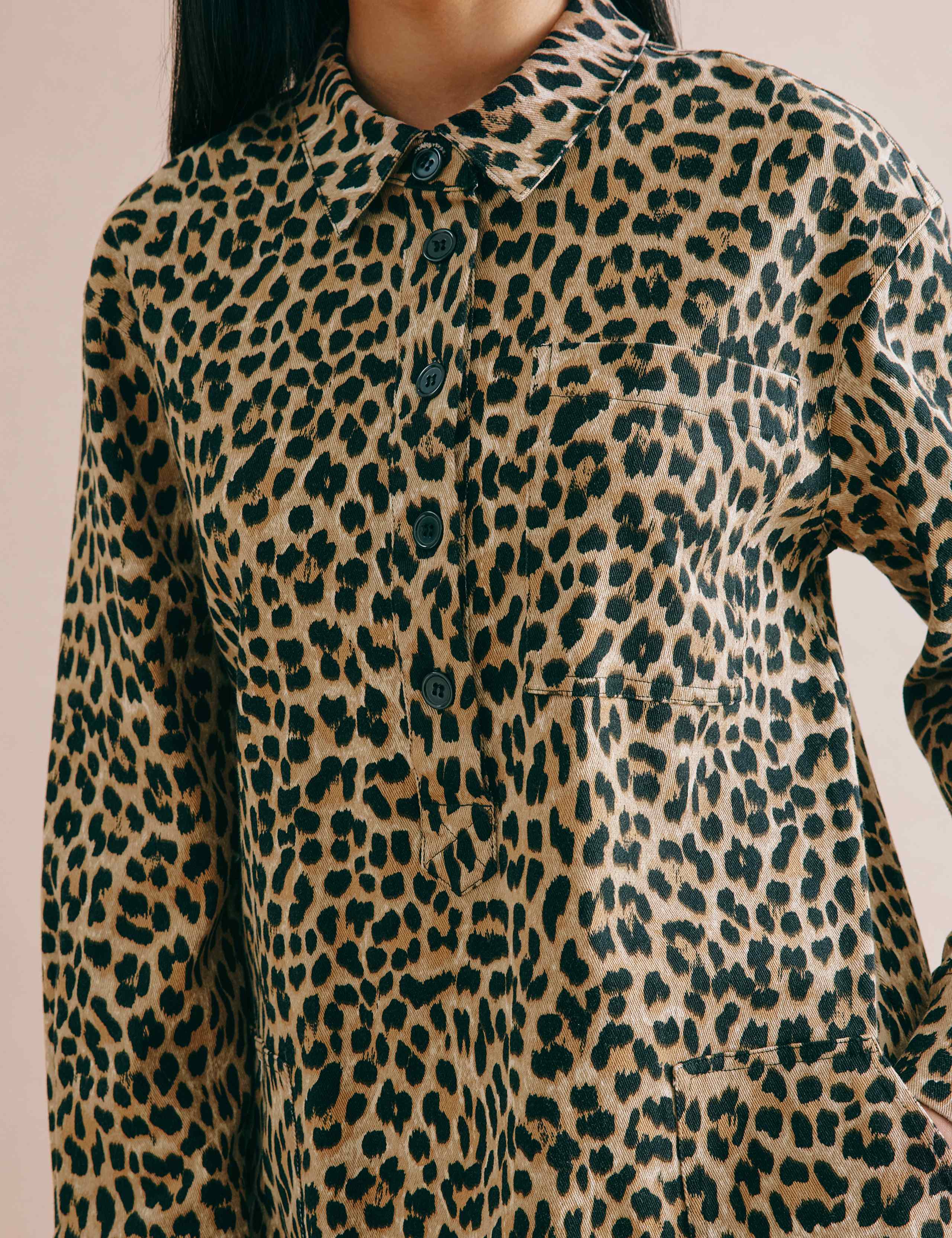 Cotton Rich Animal Print Shirt Dress 5 of 5