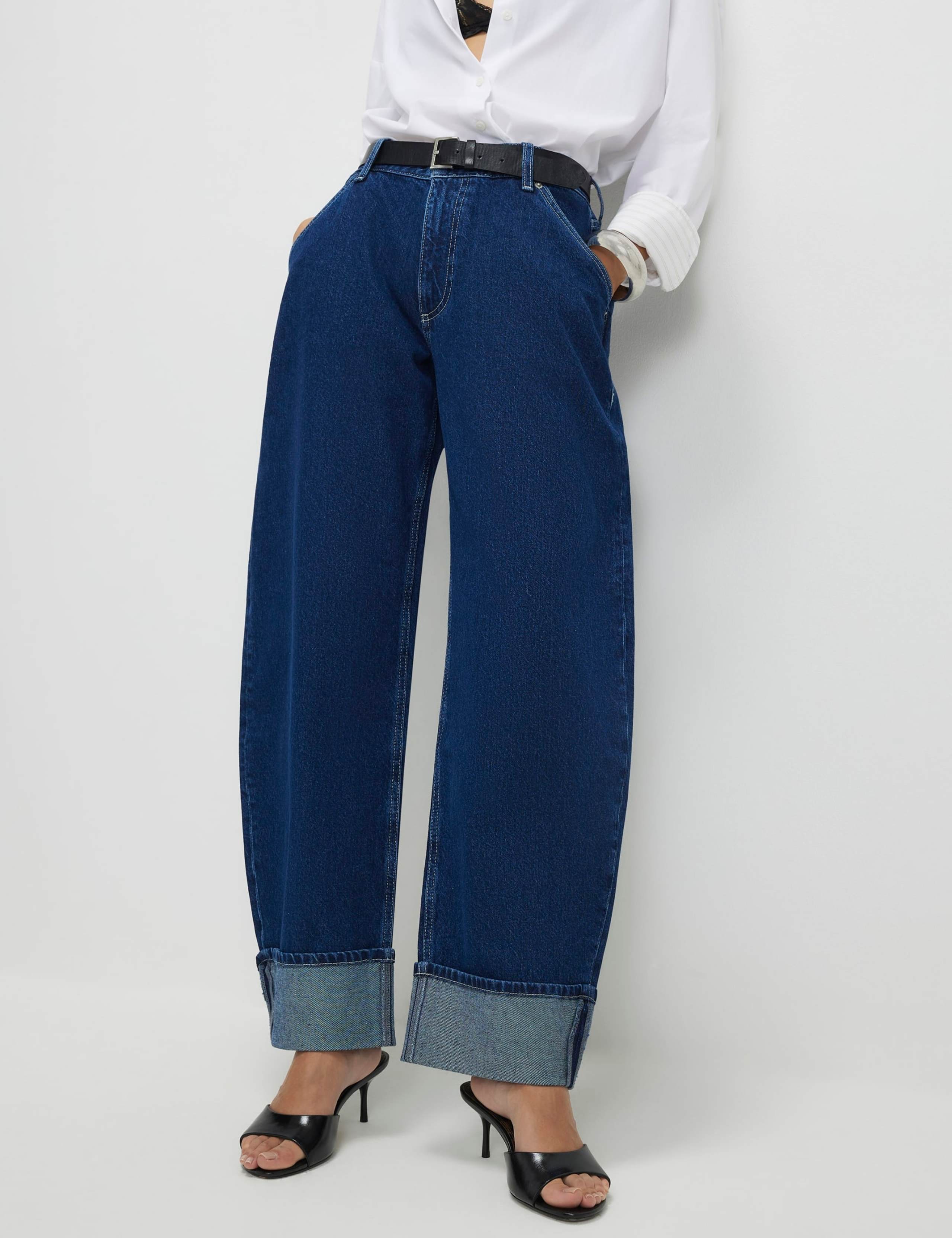 Turn Up Cuff Barrel Leg Jeans 4 of 4