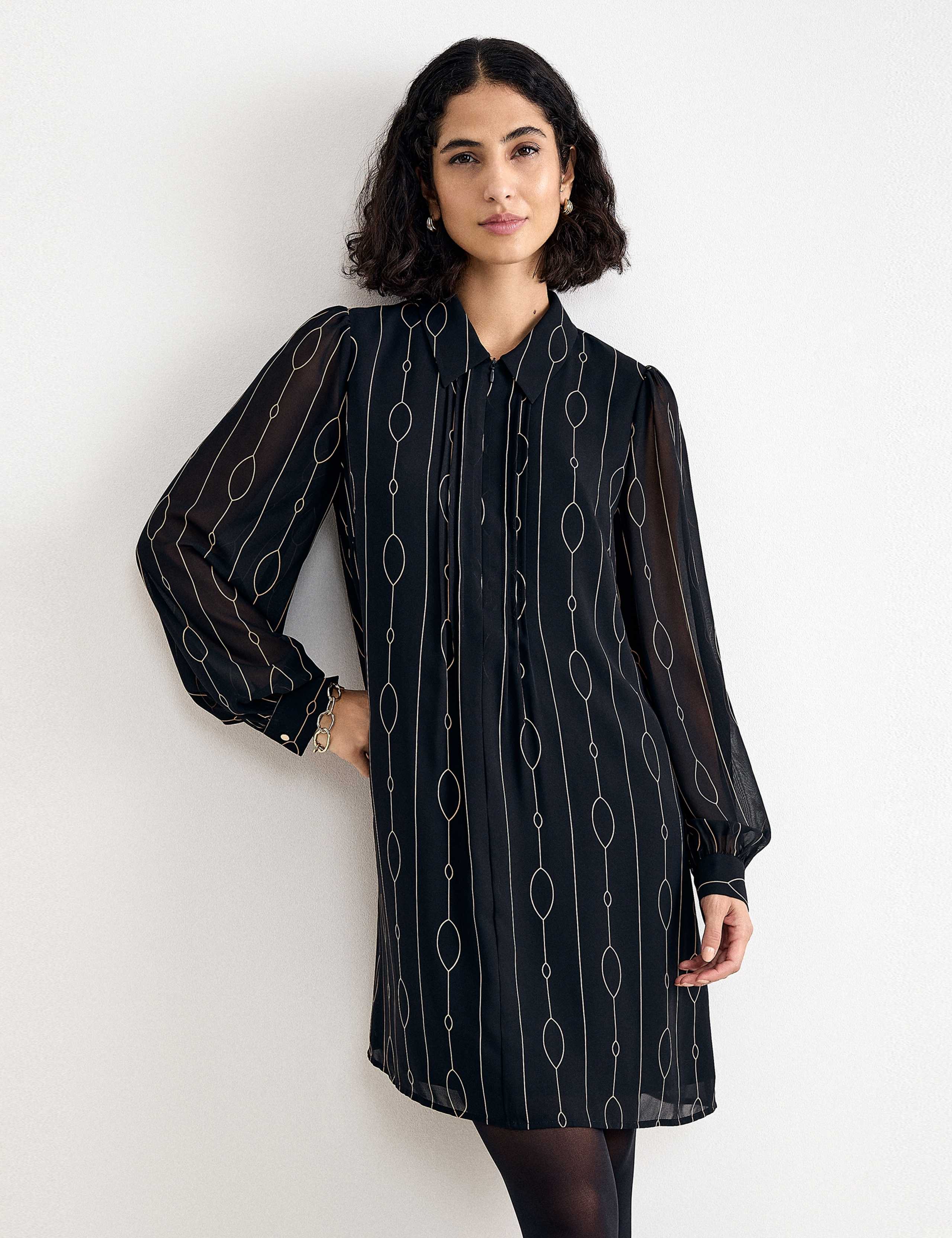 Geometric Mini Skater Dress 1 of 8