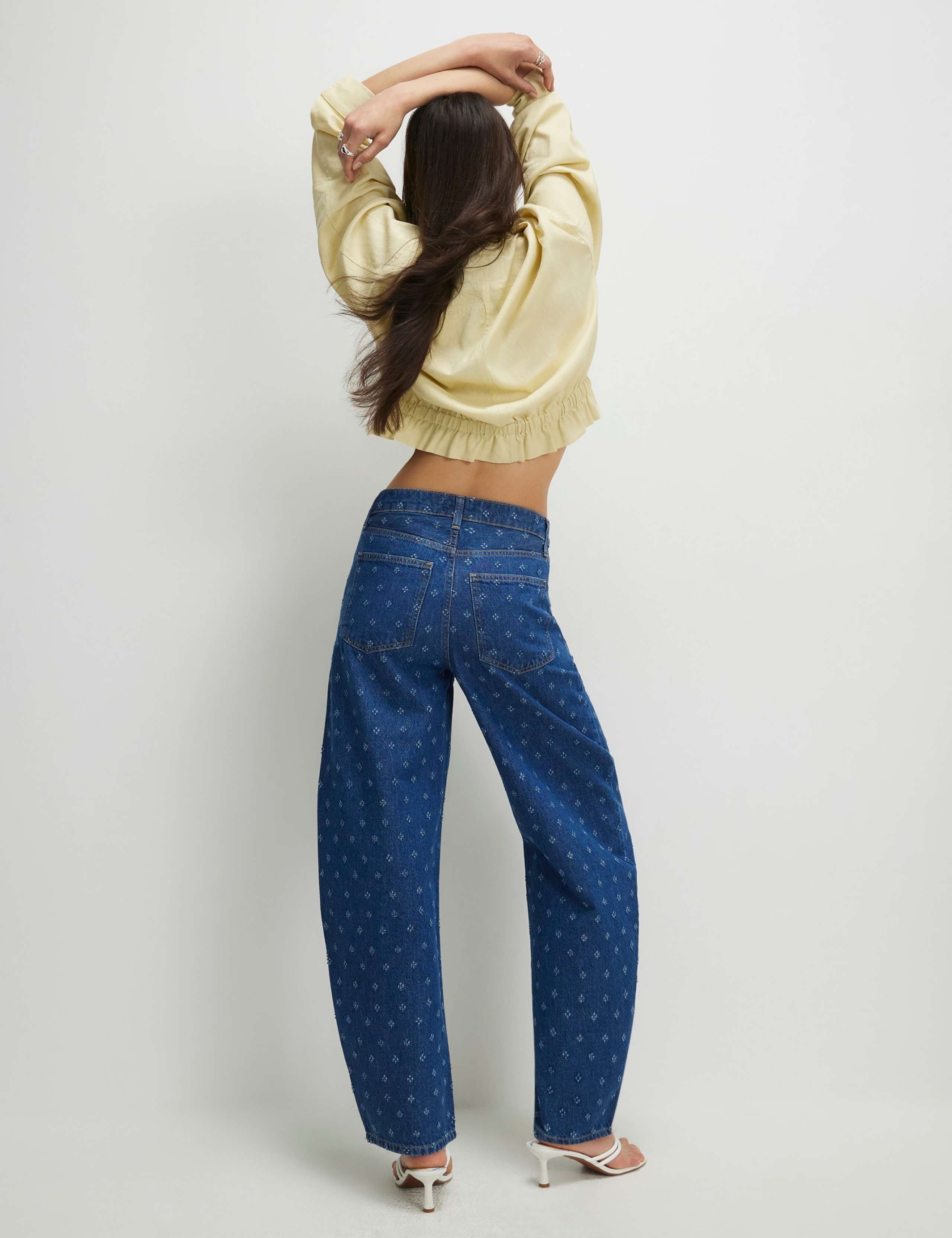 Ditsy Texture Barrel Jeans 2 of 4