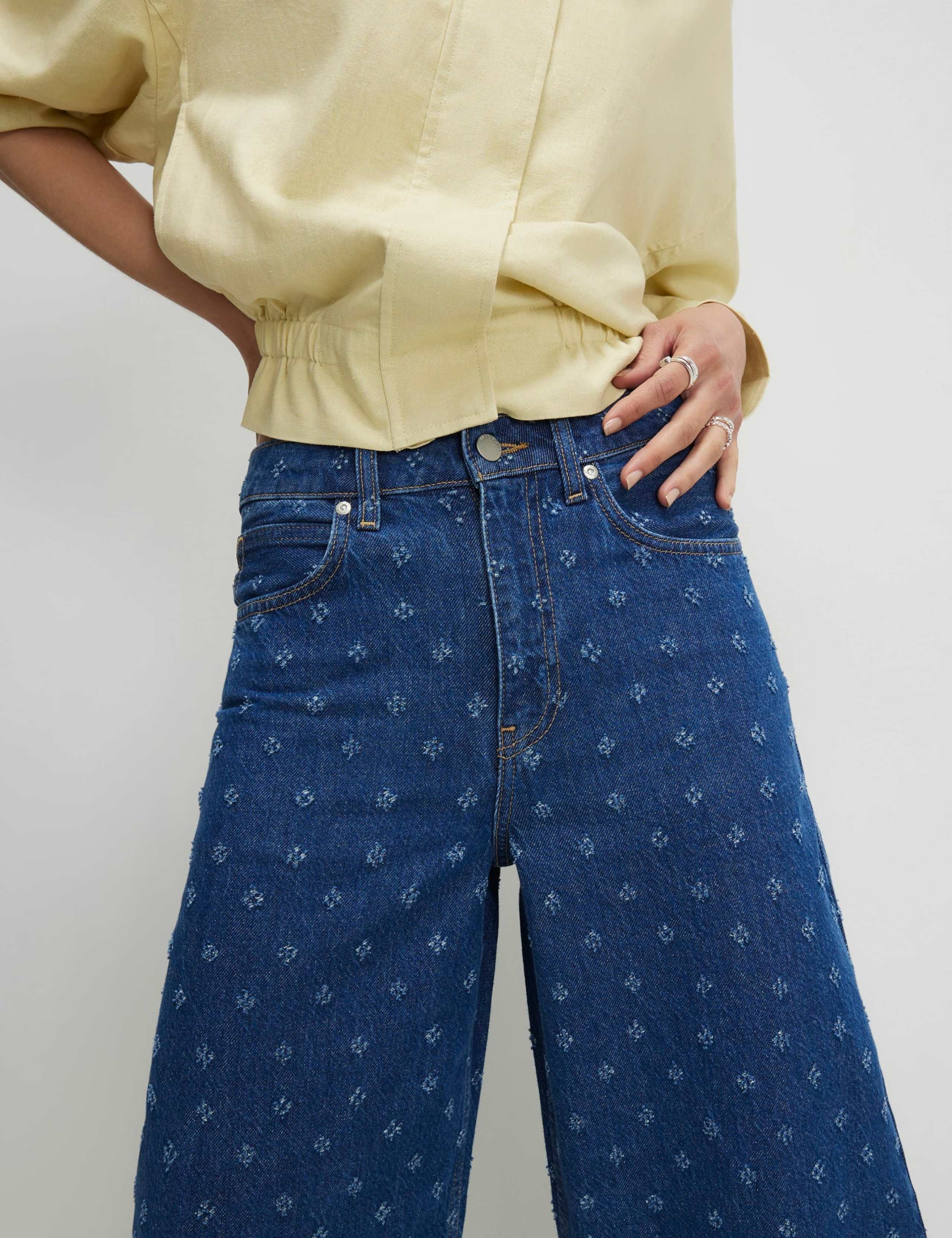 Ditsy Texture Barrel Jeans 4 of 4