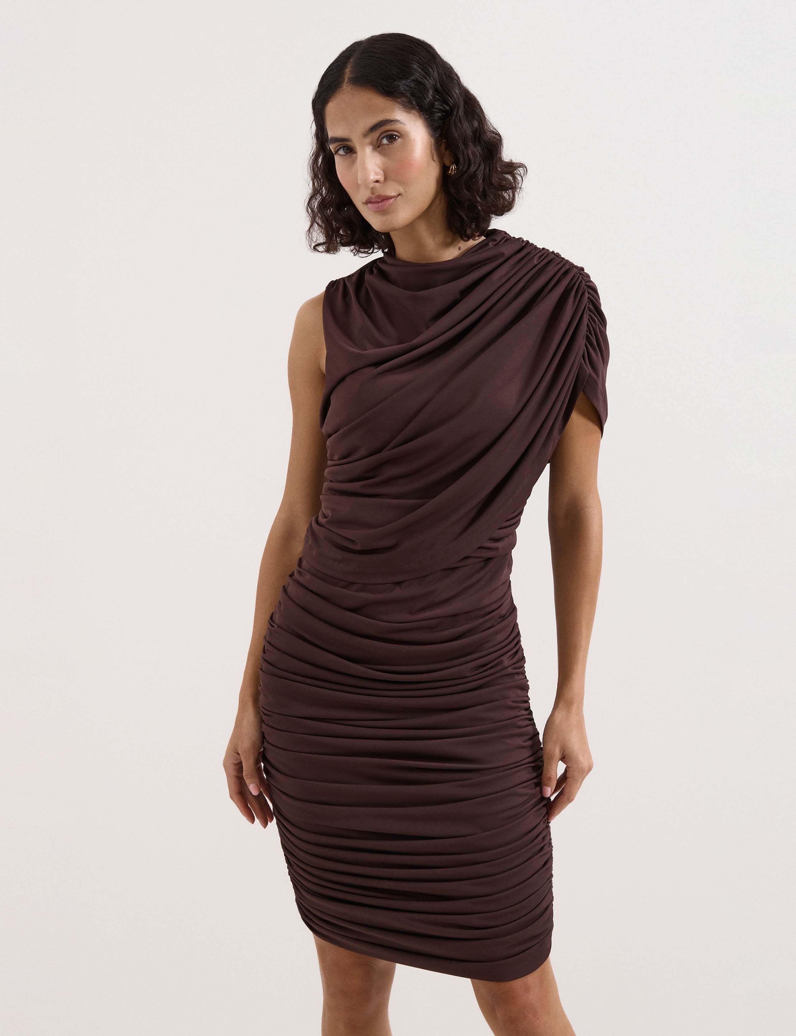 Jersey Knee Length Bodycon Dress 1 of 6